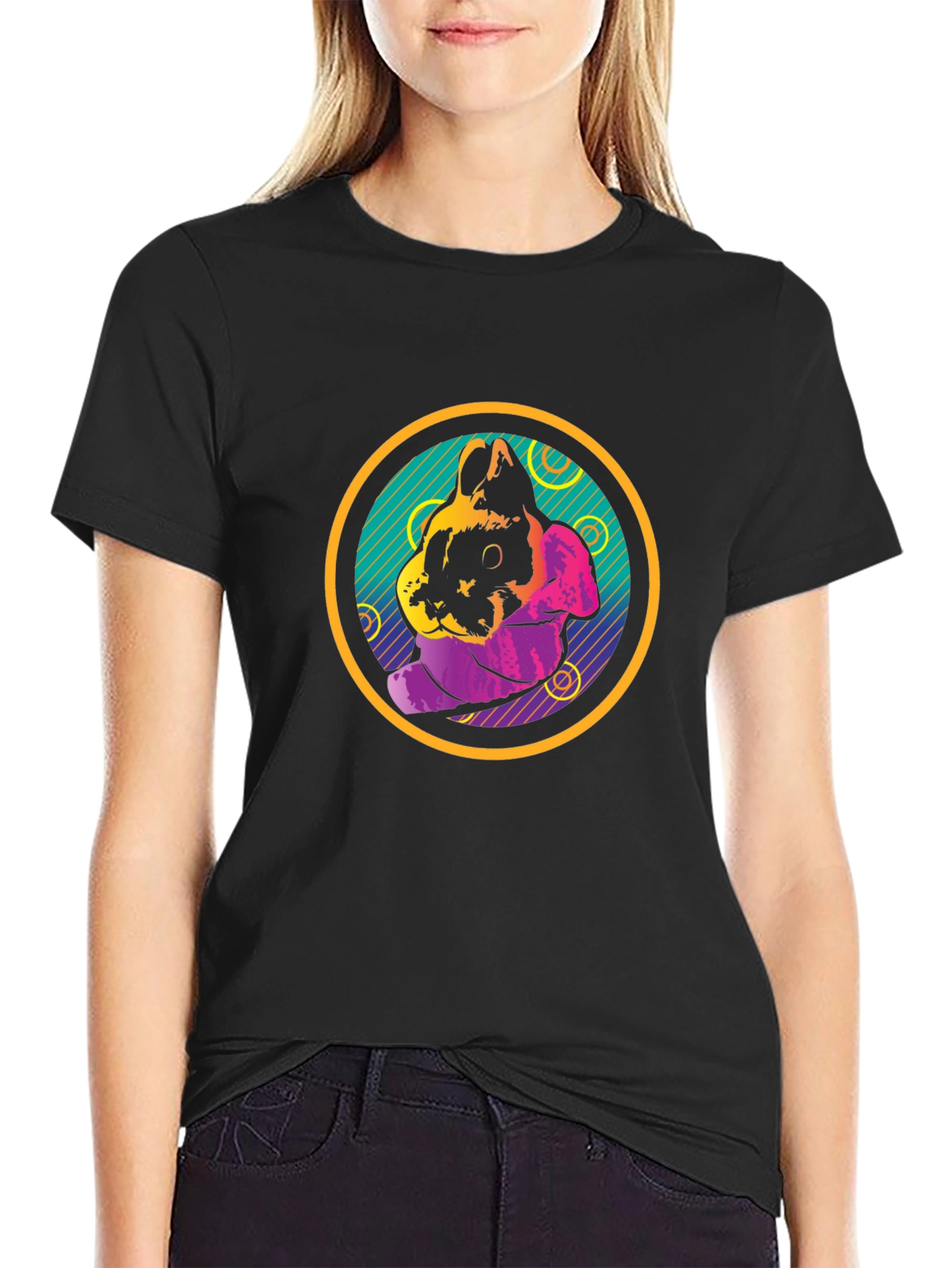 Retro Rabbit Graphic T-Shirt