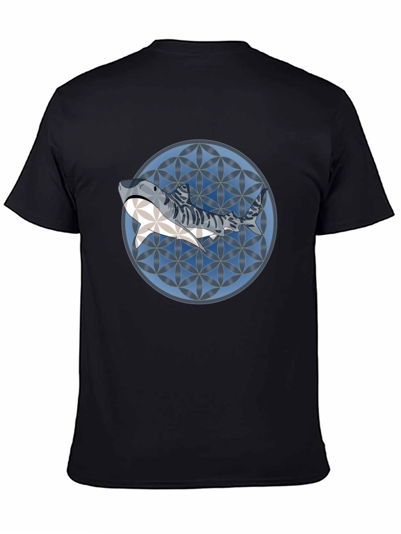Shark Pattern Graphic T-Shirt - Stylish Mens Tee