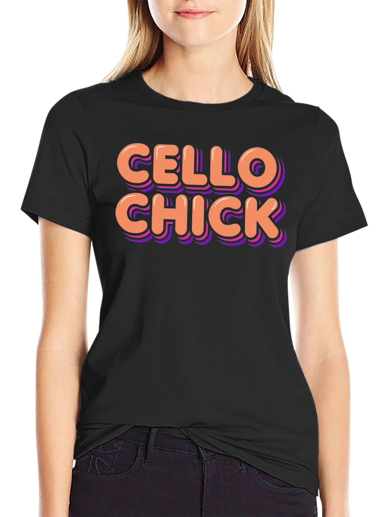 Cello Chick Graphic T-Shirt - Music Lover Tee