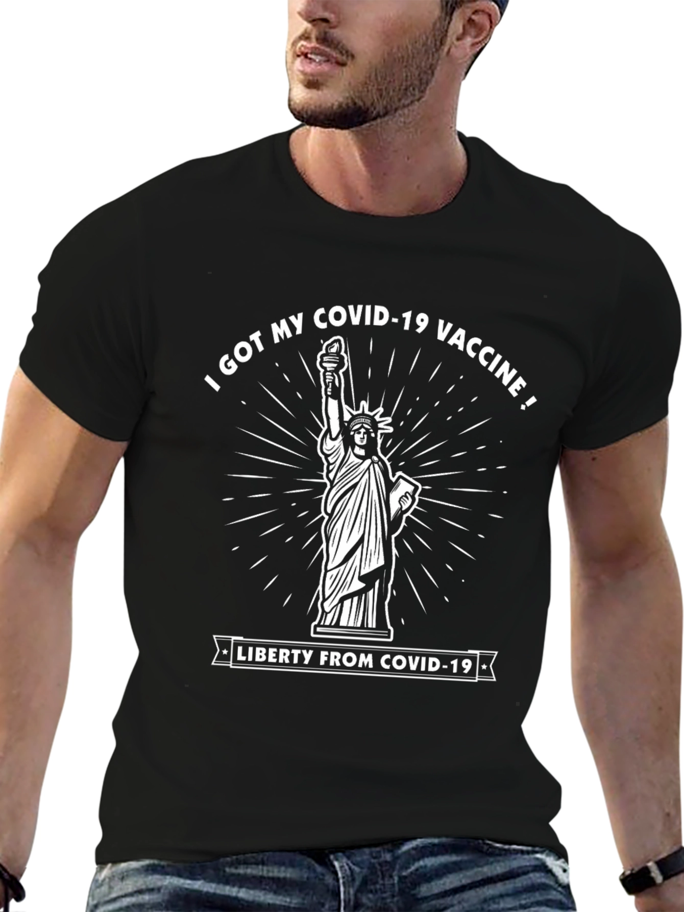 COVID-19 Vaccine Statue of Liberty Graphic T-Shirt