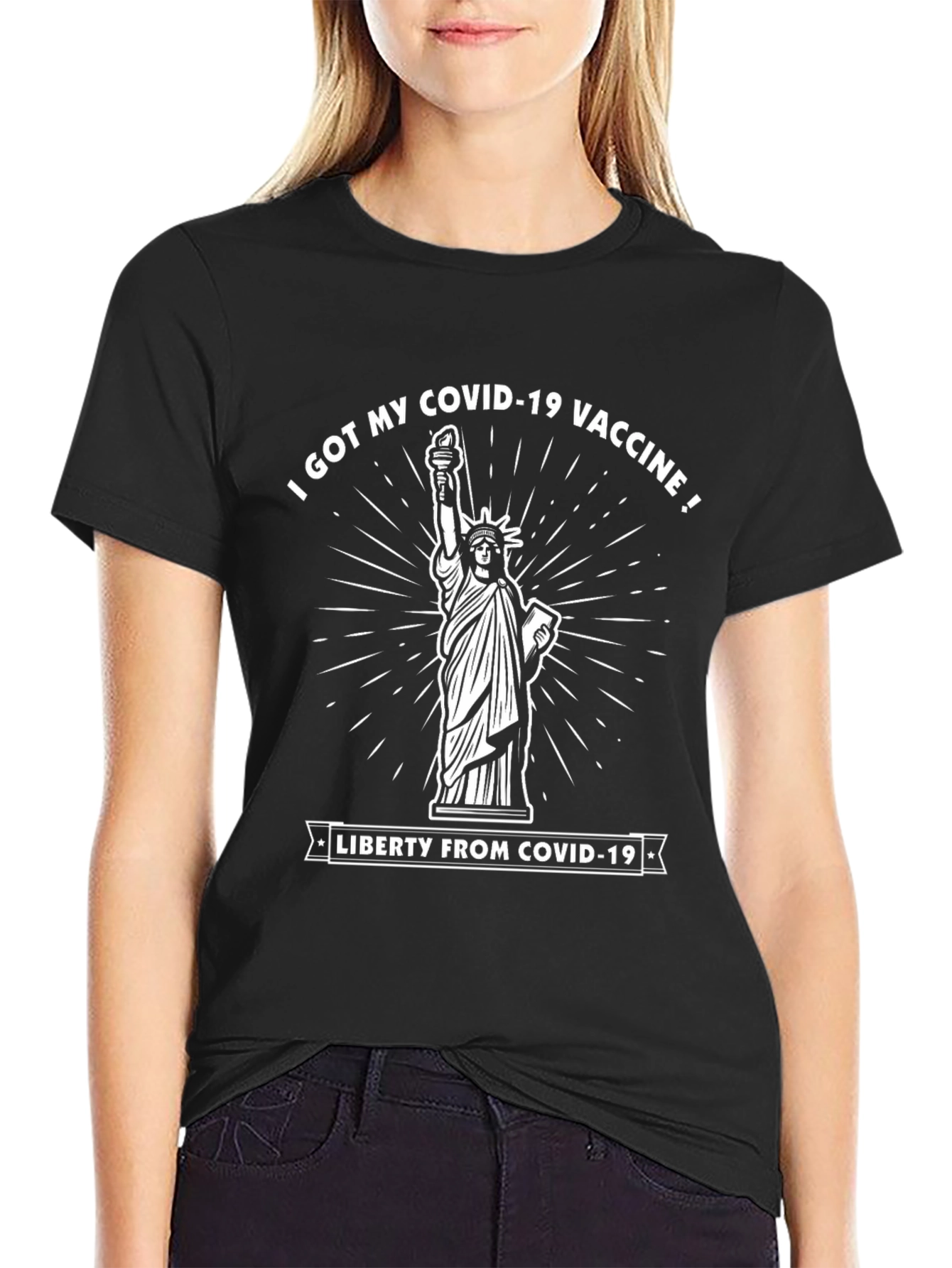 COVID-19 Vaccine Statue of Liberty Graphic T-Shirt