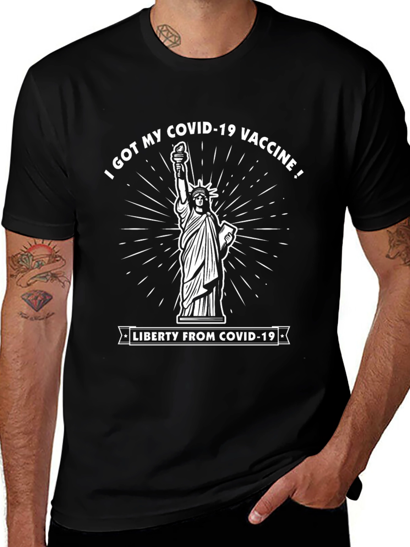 COVID-19 Vaccine Statue of Liberty Graphic T-Shirt