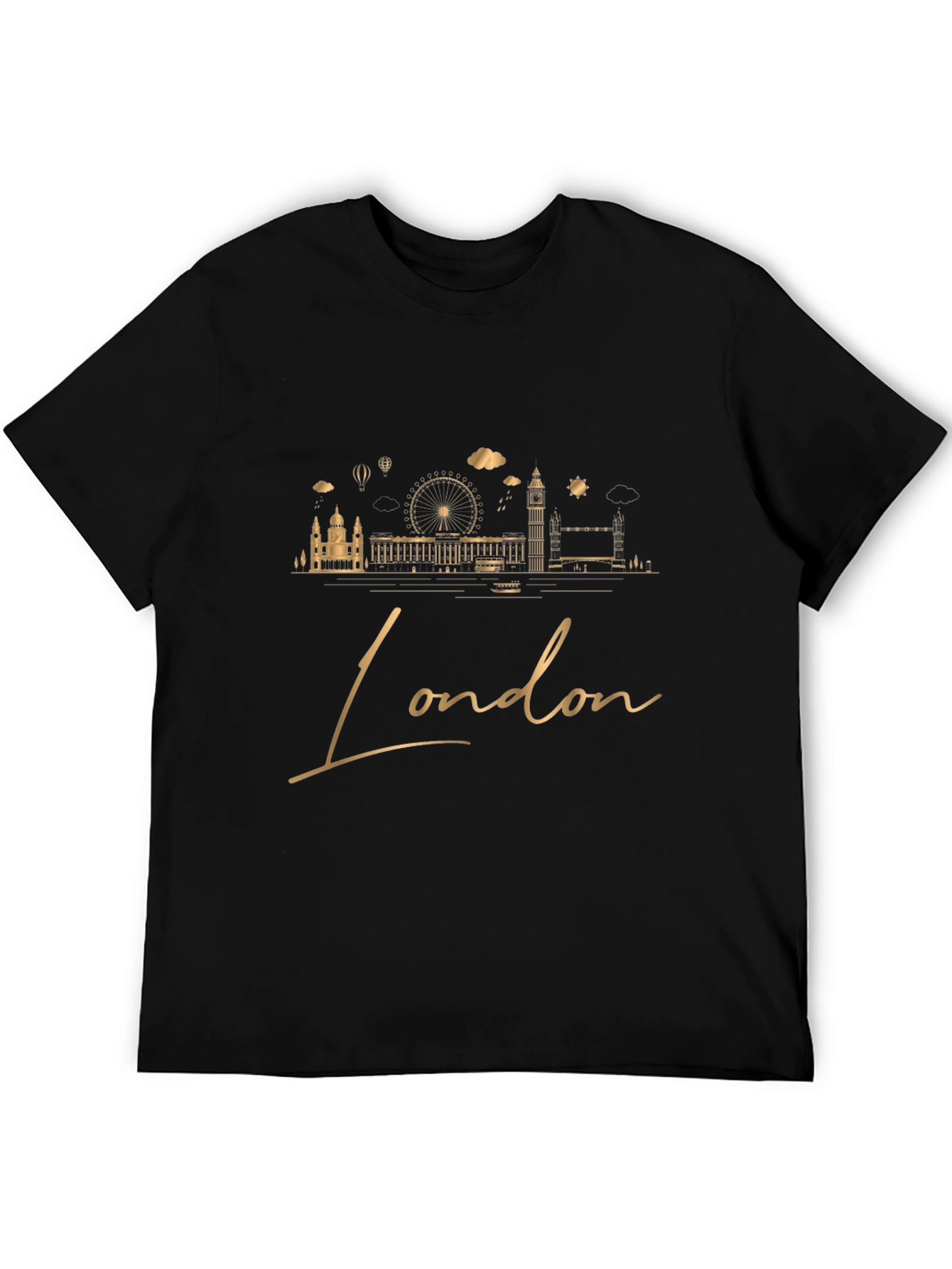London Skyline Graphic Tee - Stylish Black T-Shirt
