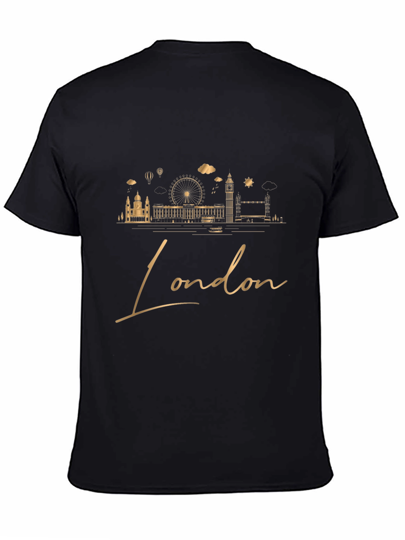 London Skyline Graphic Tee - Stylish Black T-Shirt