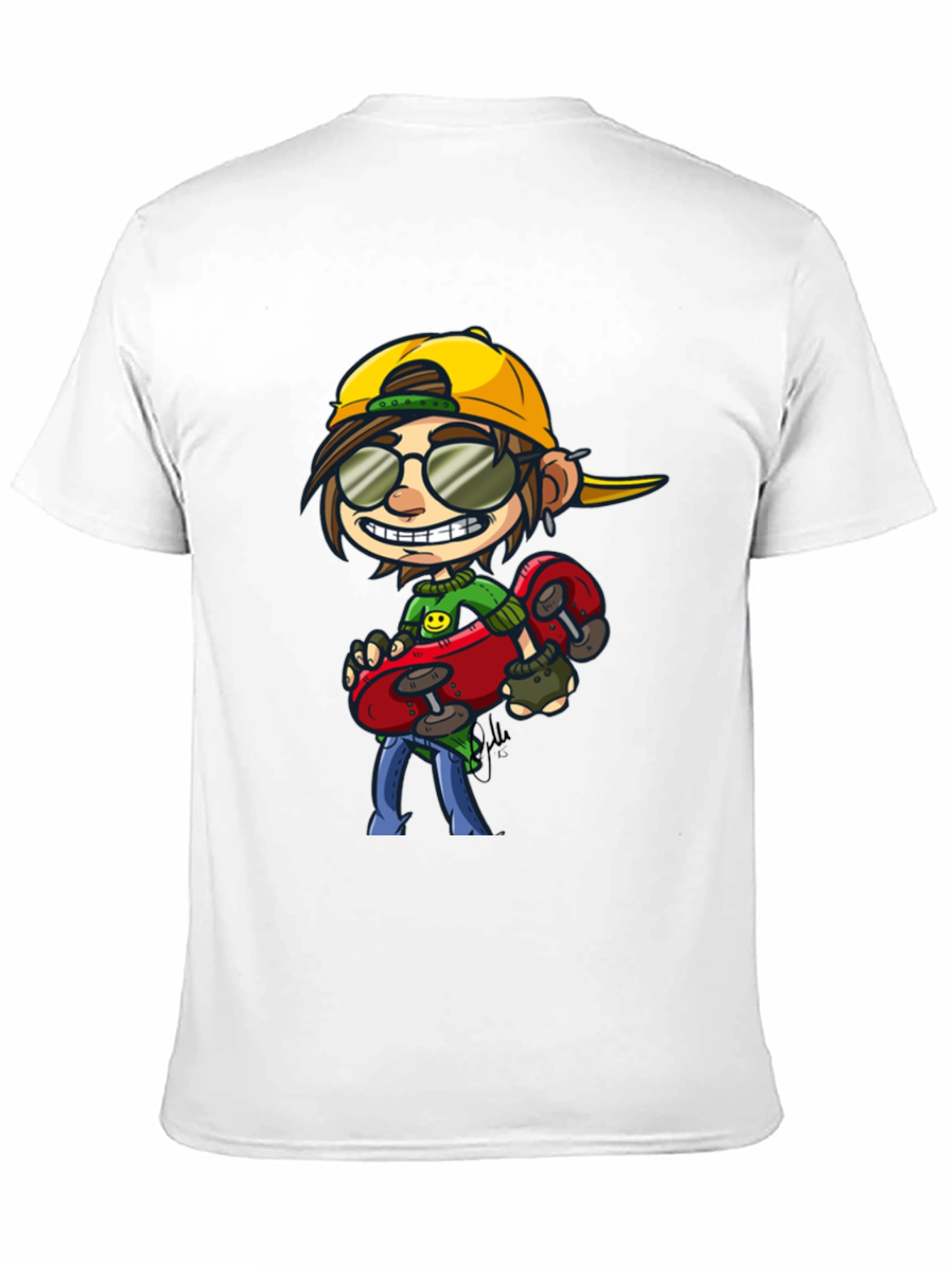 Skater Dude Cartoon Graphic T-Shirt