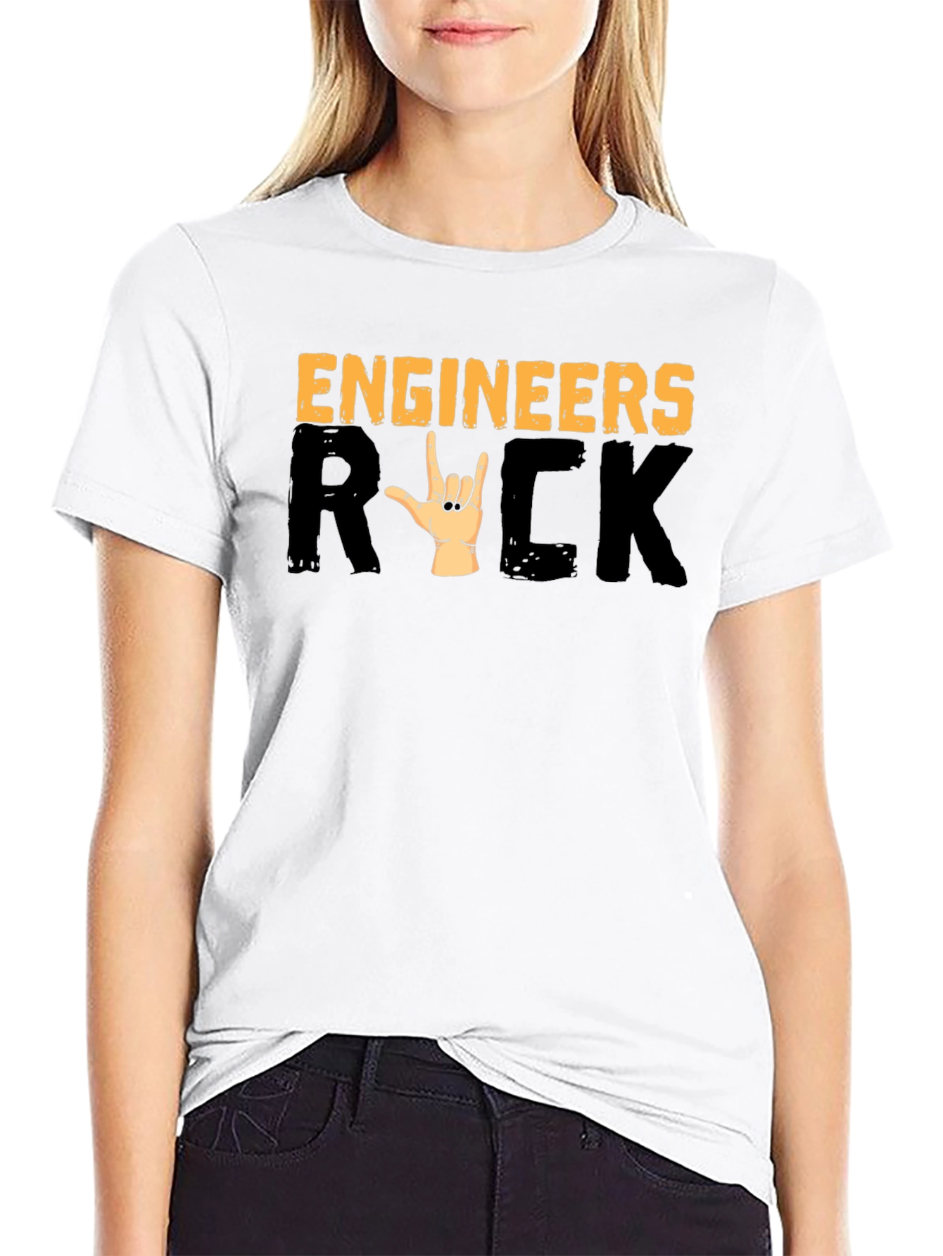 Engineers Rock T-Shirt - Heavy Metal Hand Sign