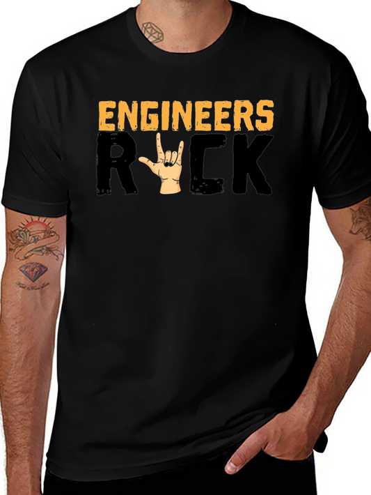 Engineers Rock T-Shirt - Heavy Metal Hand Sign