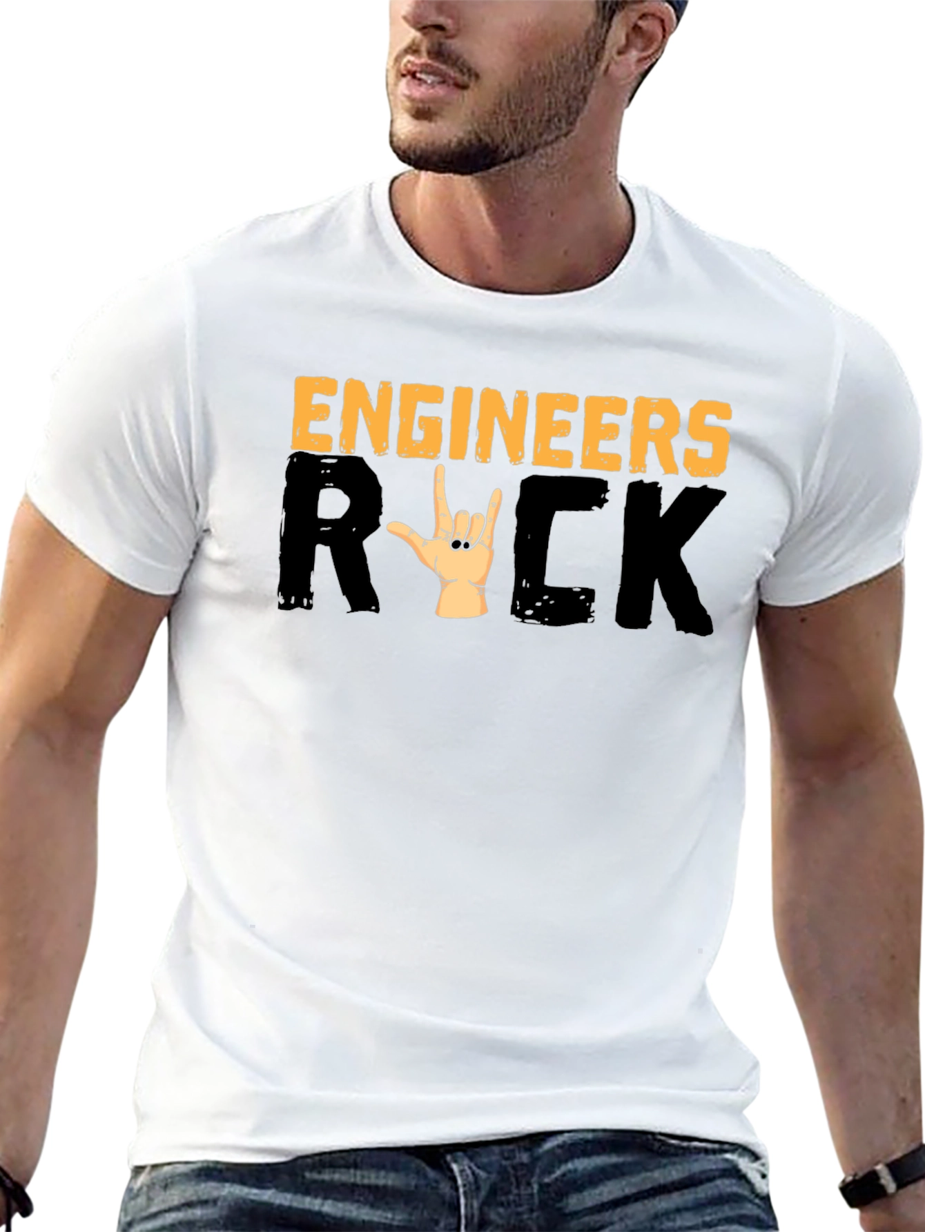 Engineers Rock T-Shirt - Heavy Metal Hand Sign