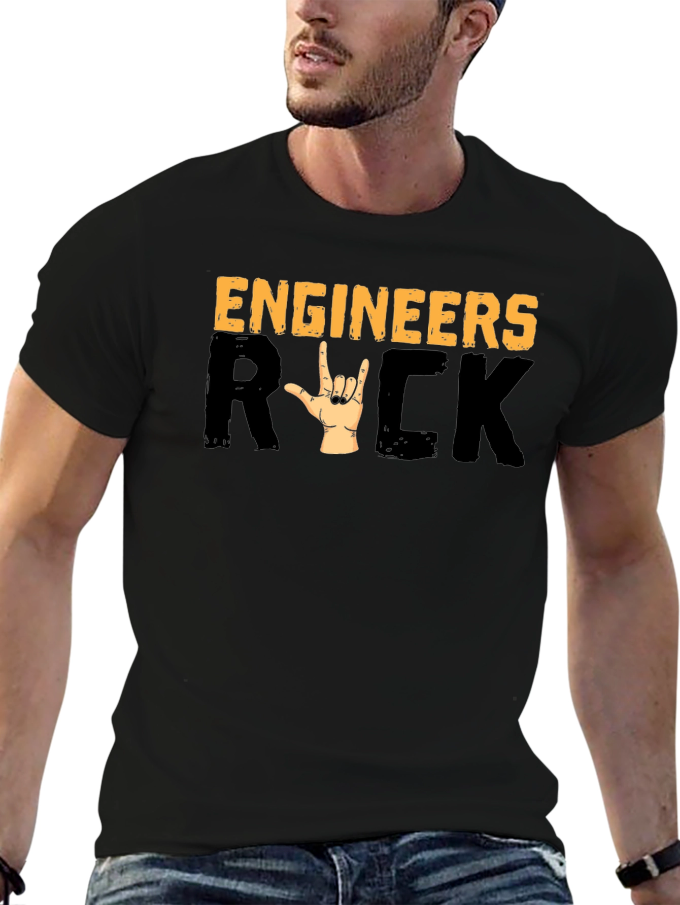 Engineers Rock T-Shirt - Heavy Metal Hand Sign