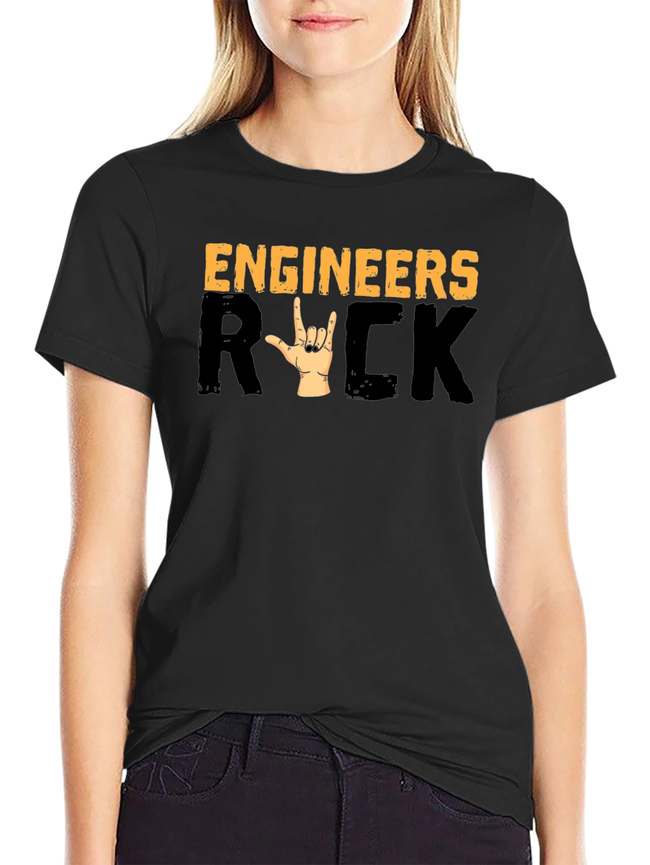 Engineers Rock T-Shirt - Heavy Metal Hand Sign