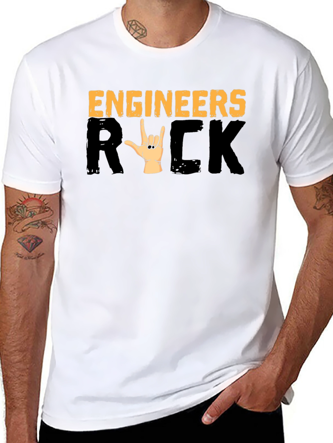 Engineers Rock T-Shirt - Heavy Metal Hand Sign