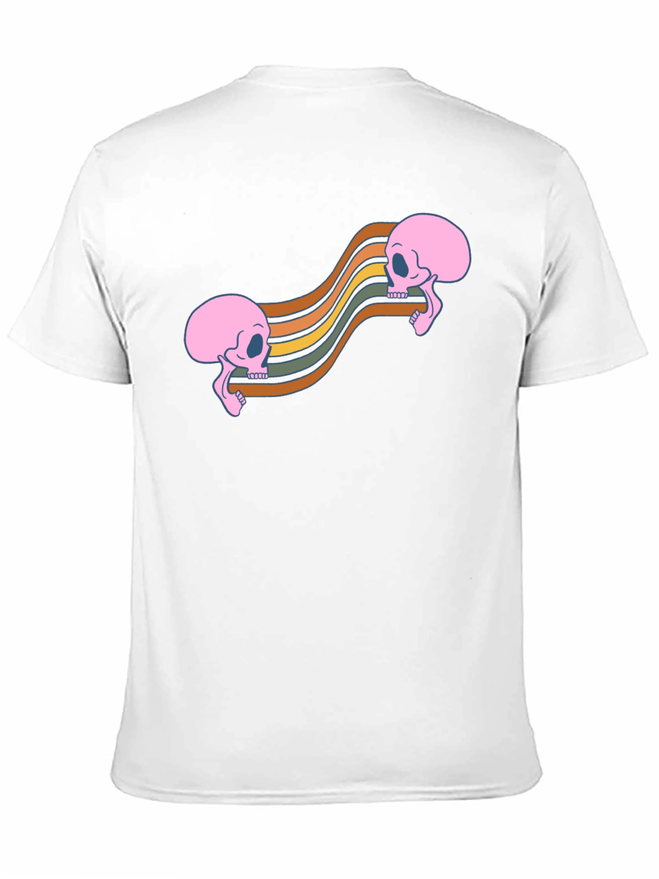 Retro Skull Wave Tee - Black Graphic T-Shirt