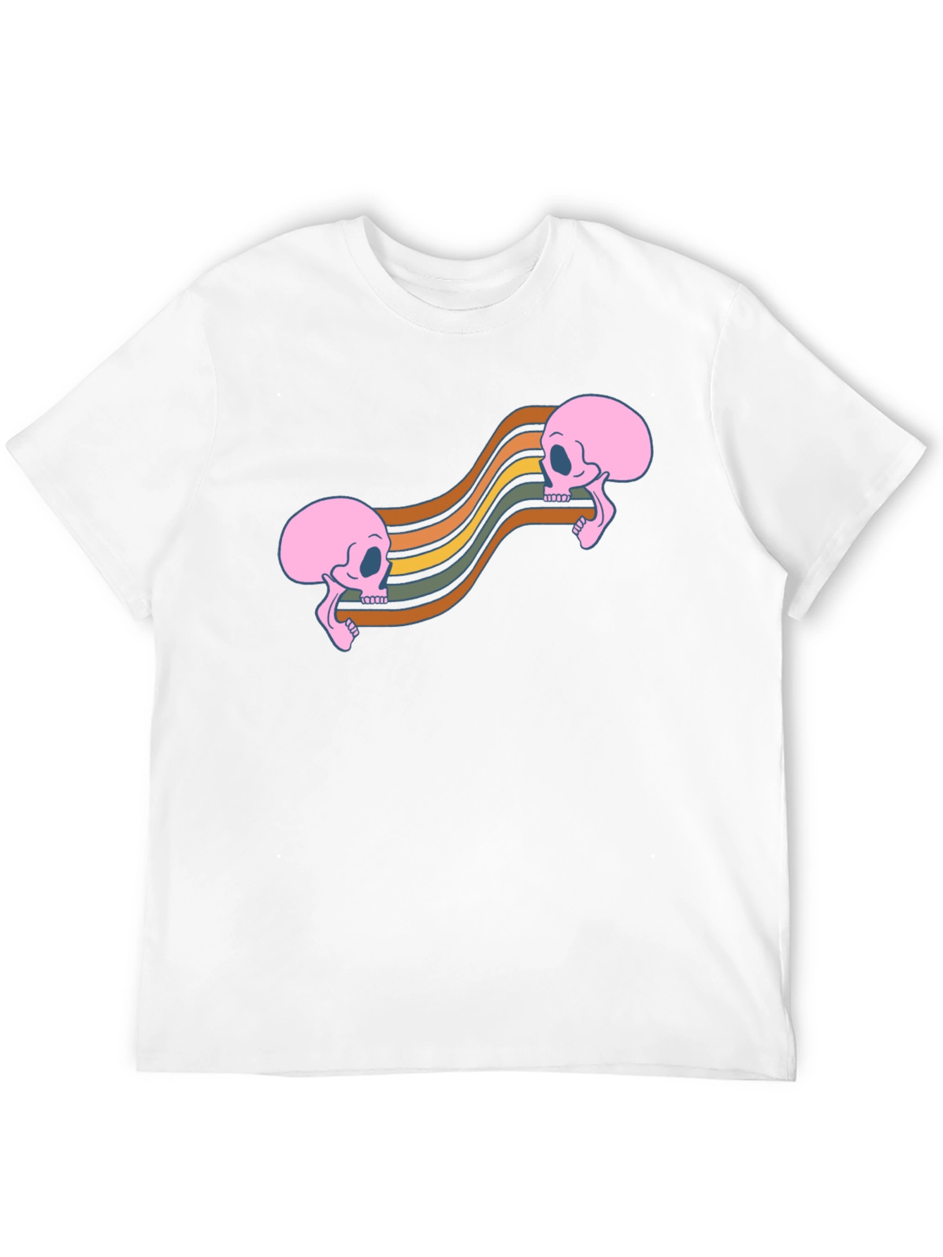 Retro Skull Wave Tee - Black Graphic T-Shirt
