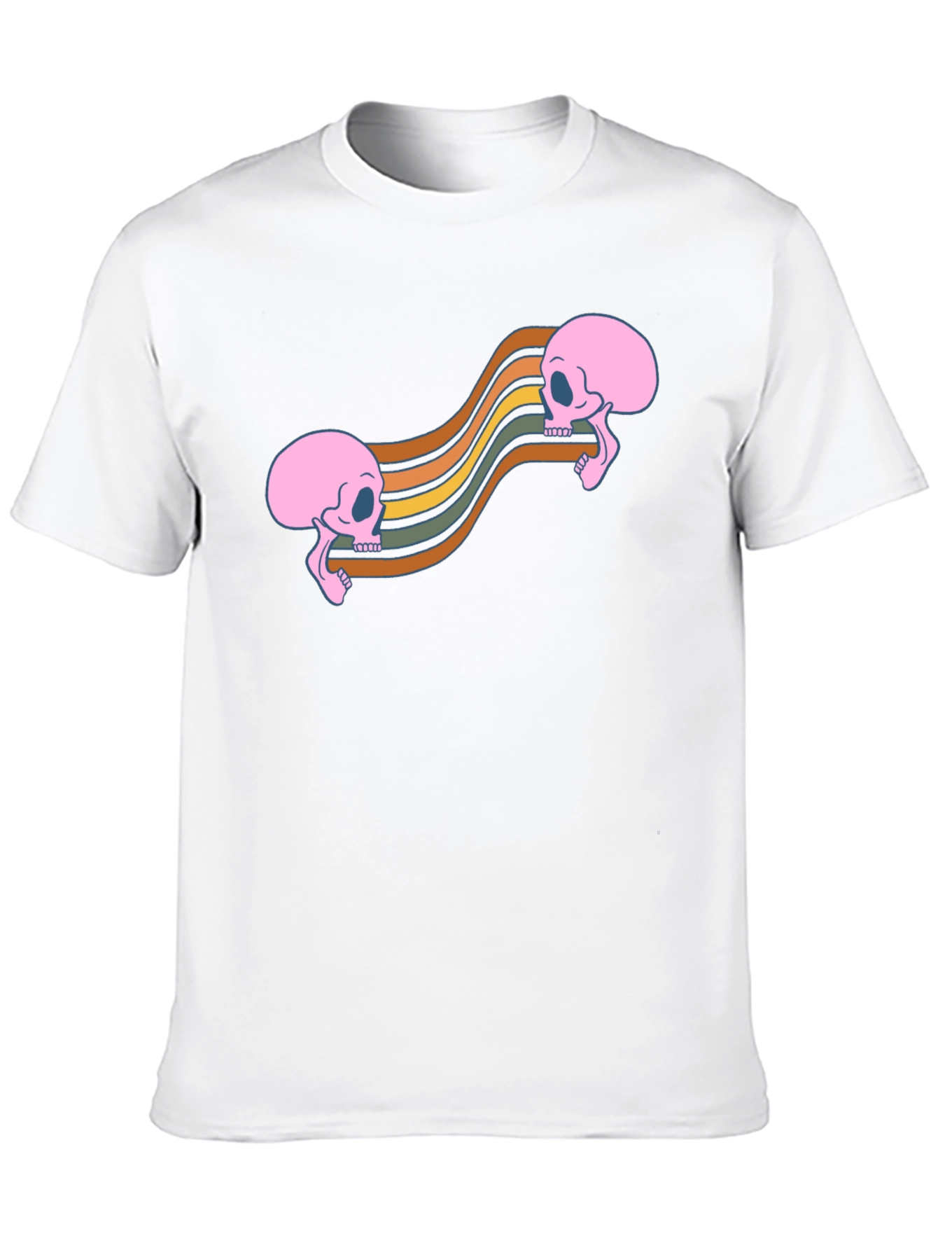 Retro Skull Wave Tee - Black Graphic T-Shirt