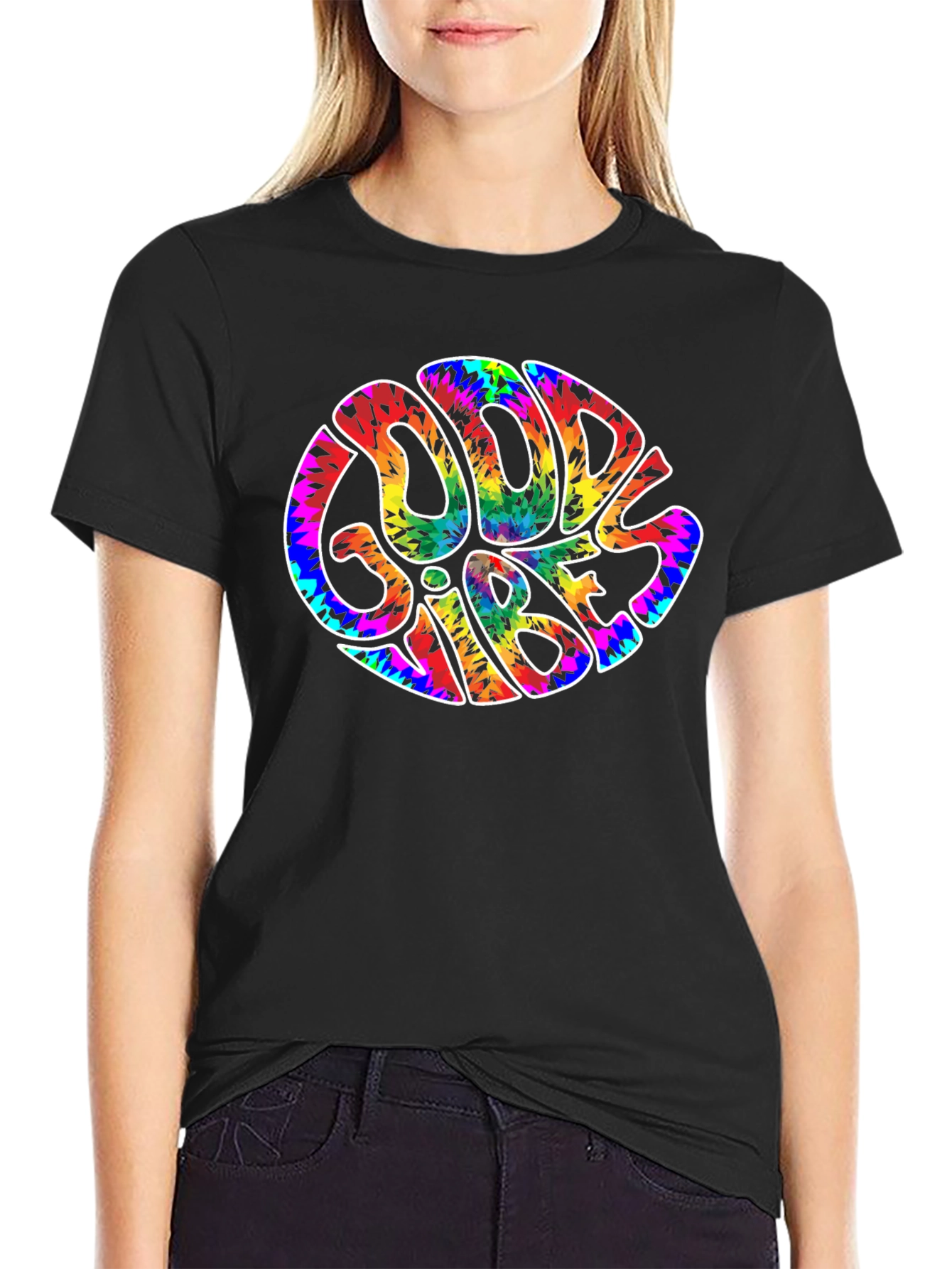 Good Vibes Tie Dye Graphic T-Shirt