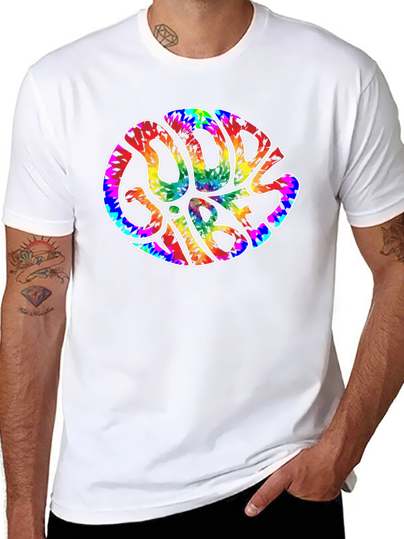 Good Vibes Tie Dye Graphic T-Shirt