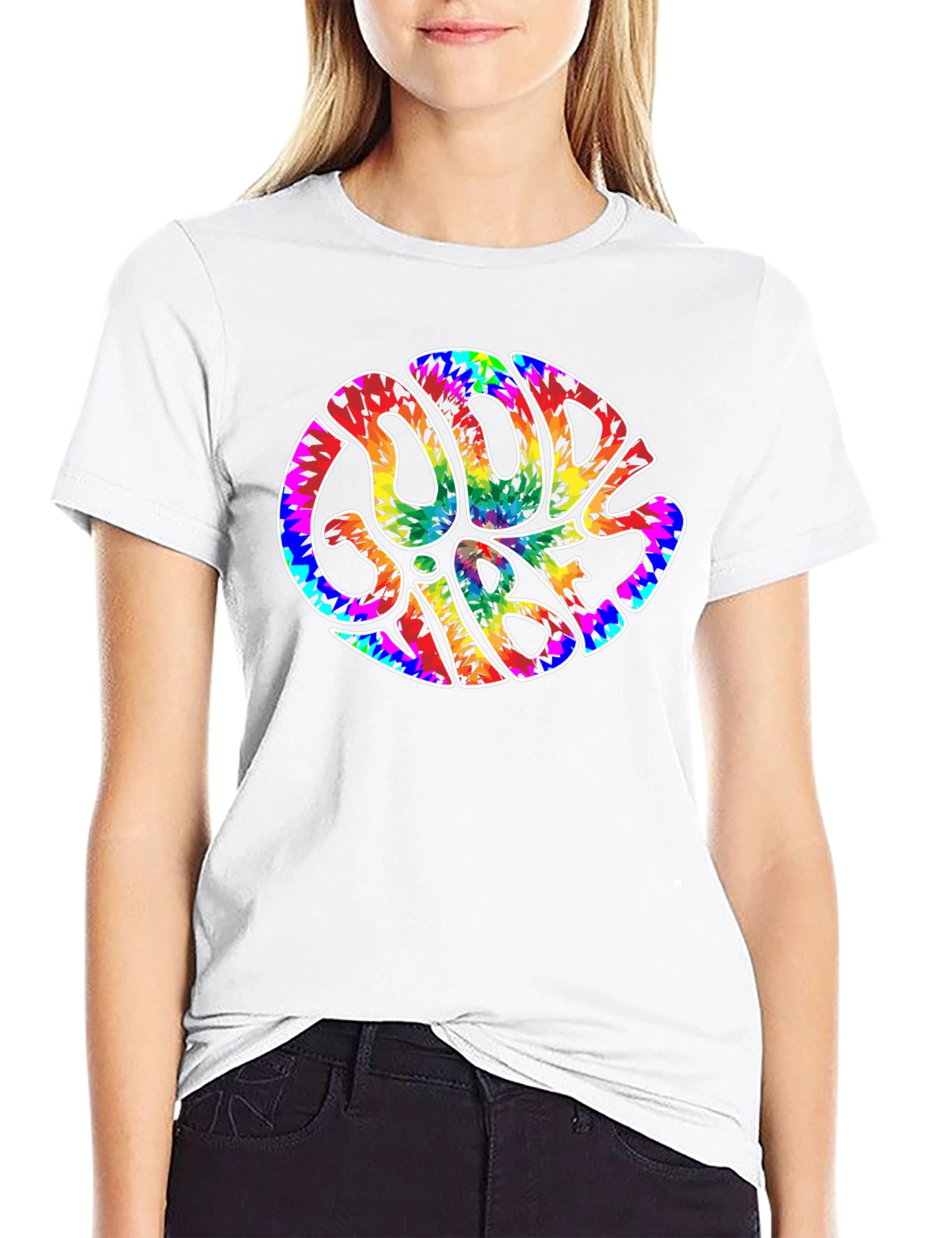 Good Vibes Tie Dye Graphic T-Shirt