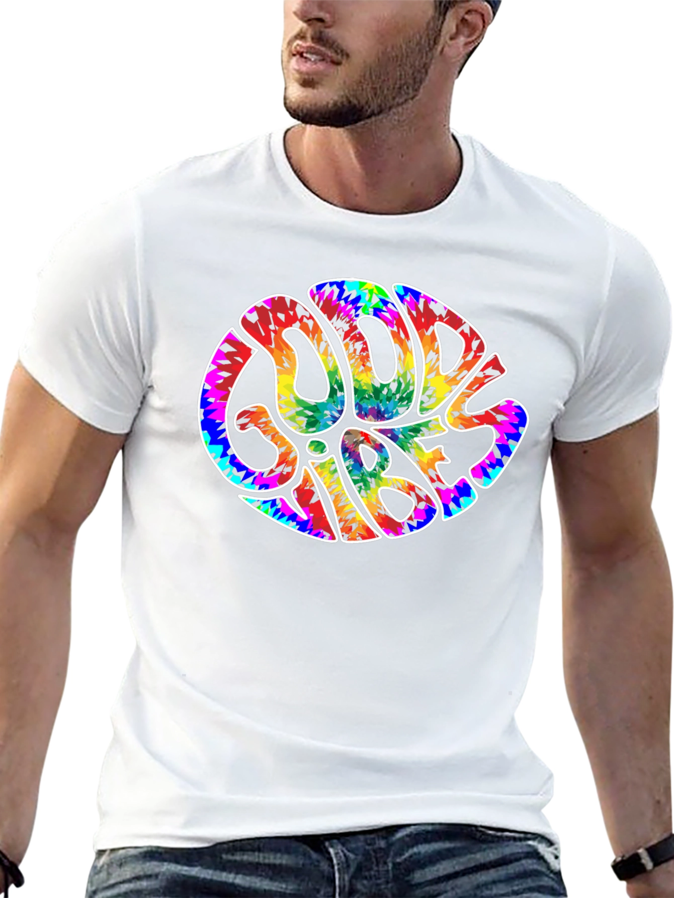 Good Vibes Tie Dye Graphic T-Shirt