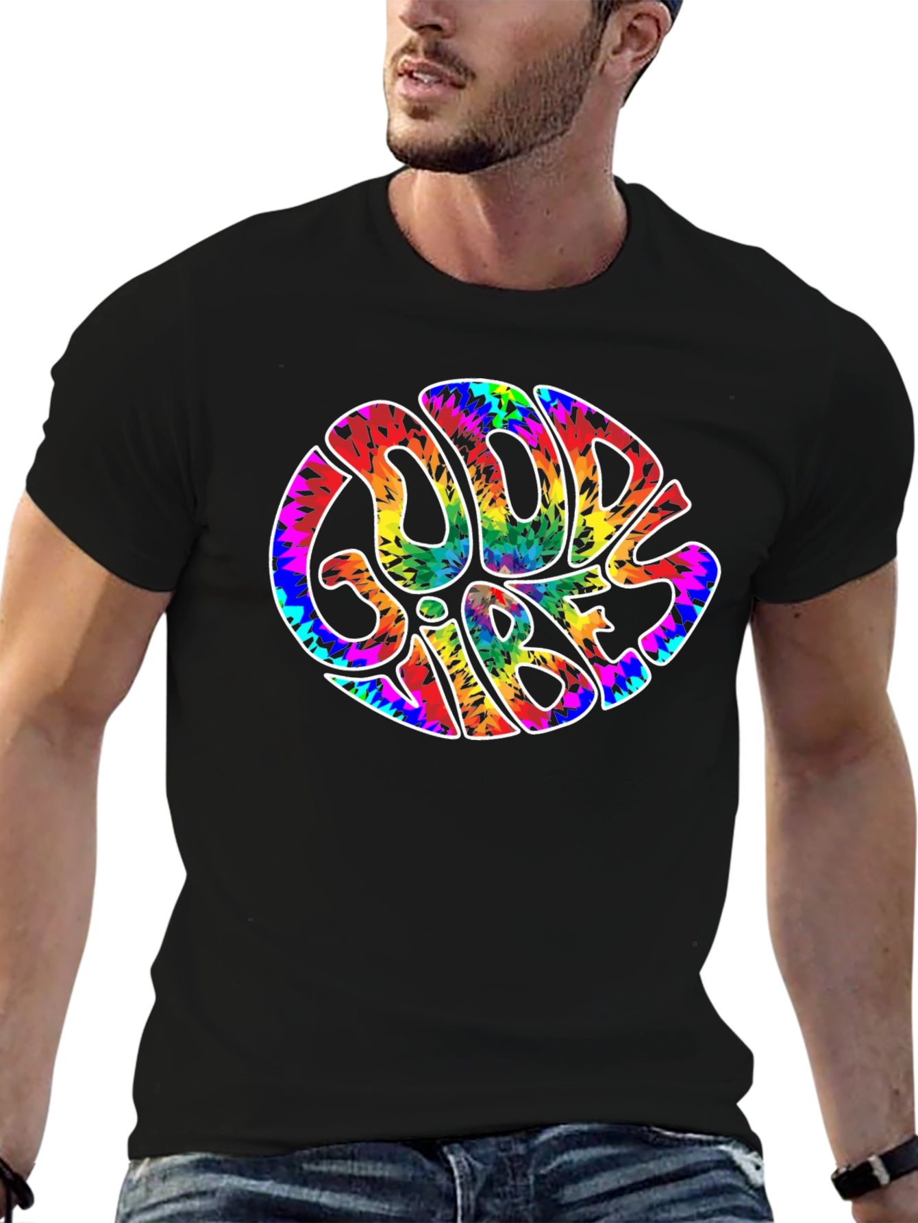 Good Vibes Tie Dye Graphic T-Shirt