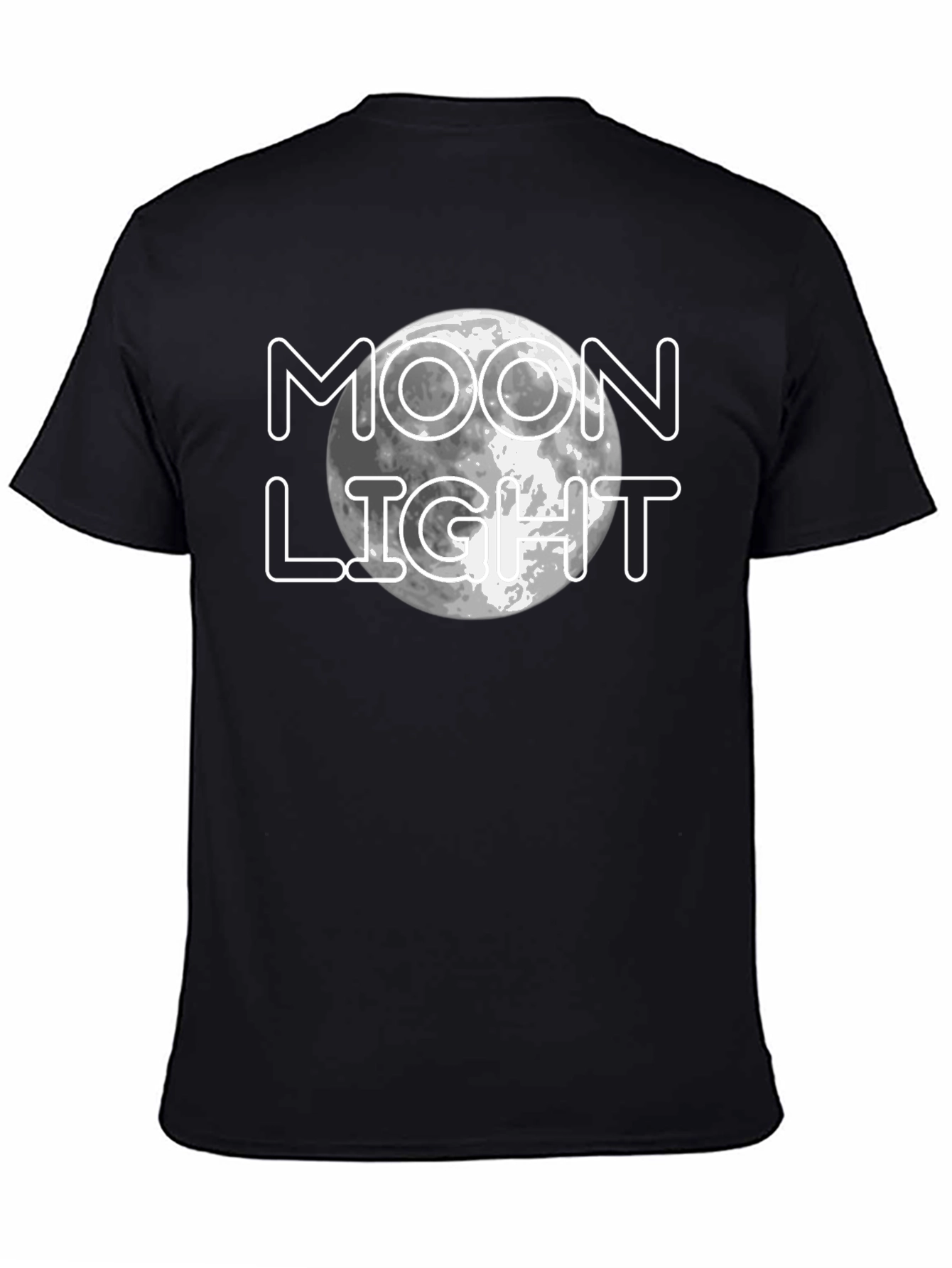 Moonlight Graphic Print Black T-Shirt