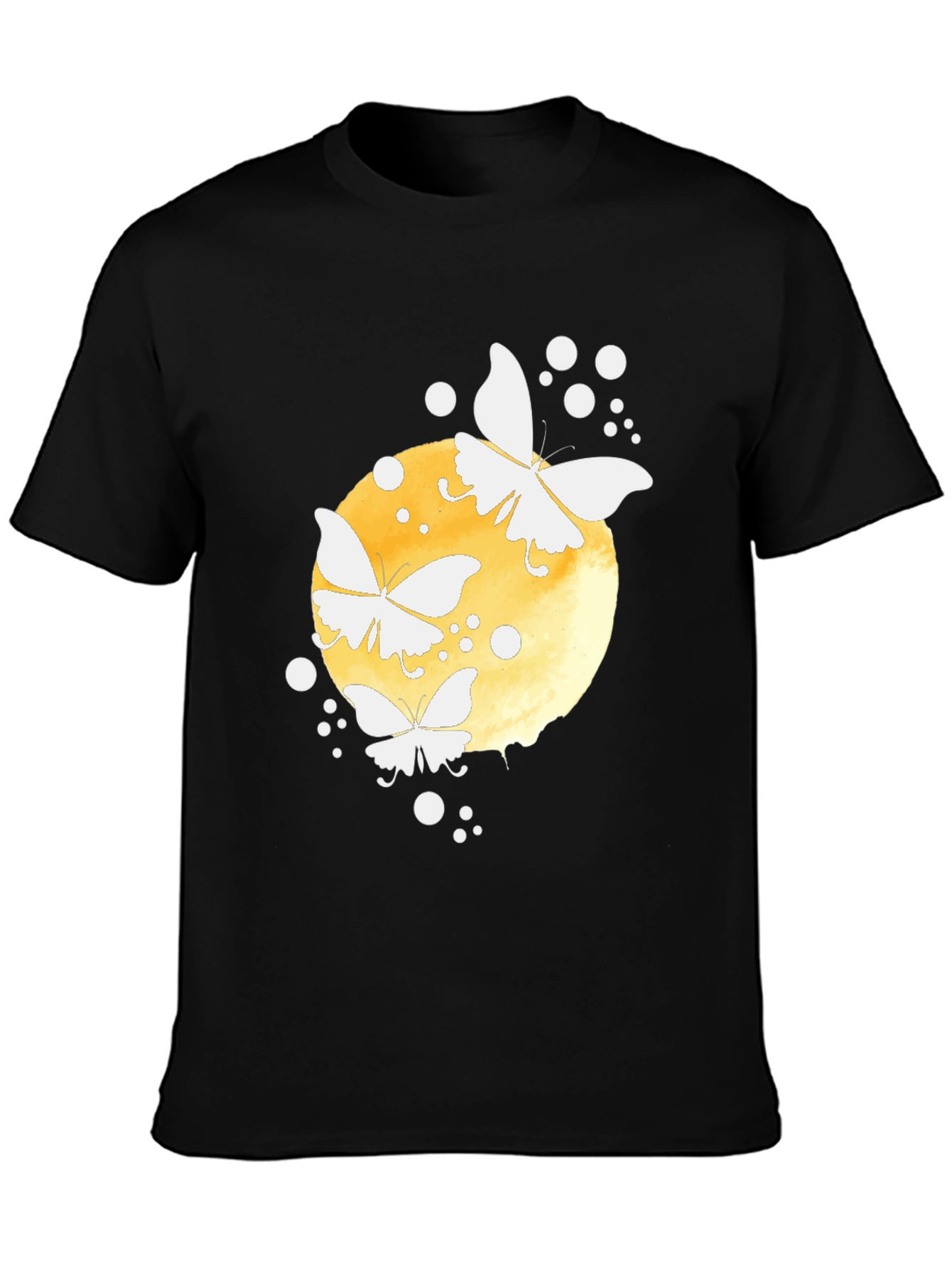 Butterfly Moon Graphic Tee - Black Cotton Blend