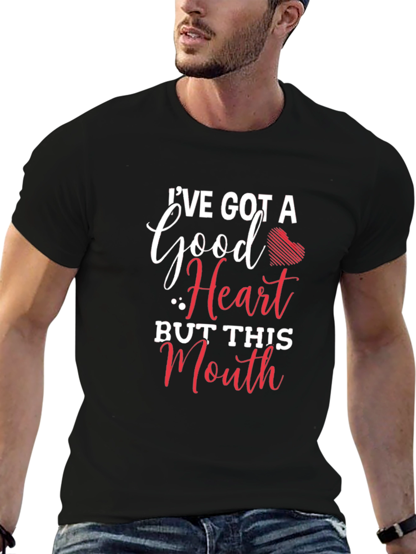 Funny Graphic T-Shirt: Good Heart Sassy Mouth