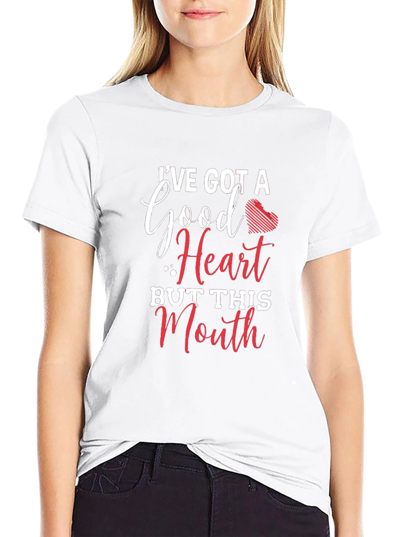 Funny Graphic T-Shirt: Good Heart Sassy Mouth