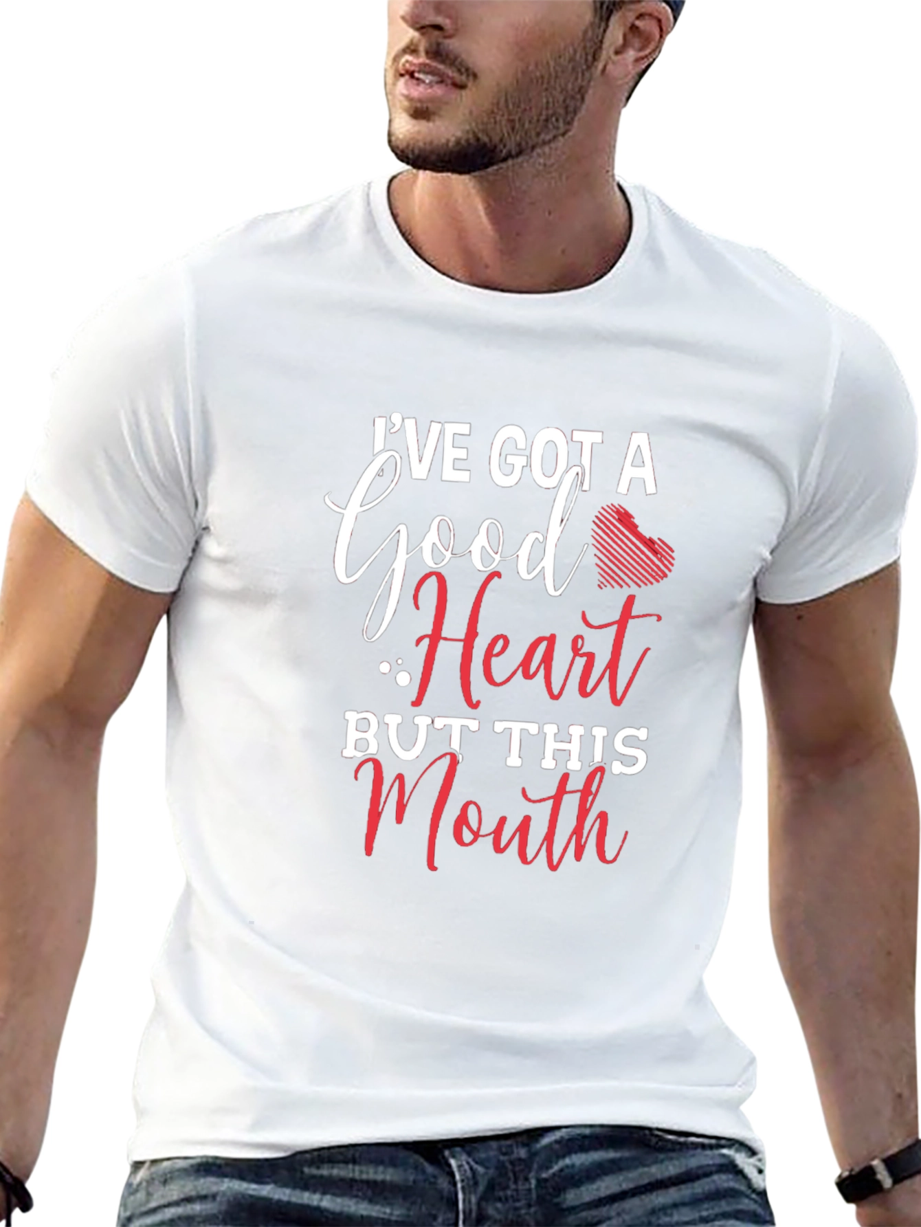 Funny Graphic T-Shirt: Good Heart Sassy Mouth