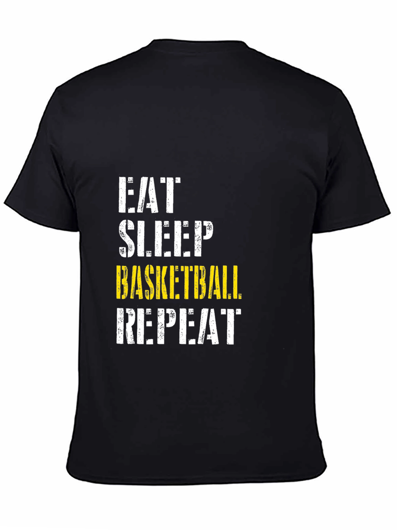 Eat Sleep Basketball Repeat Black Graphic T-Shirt