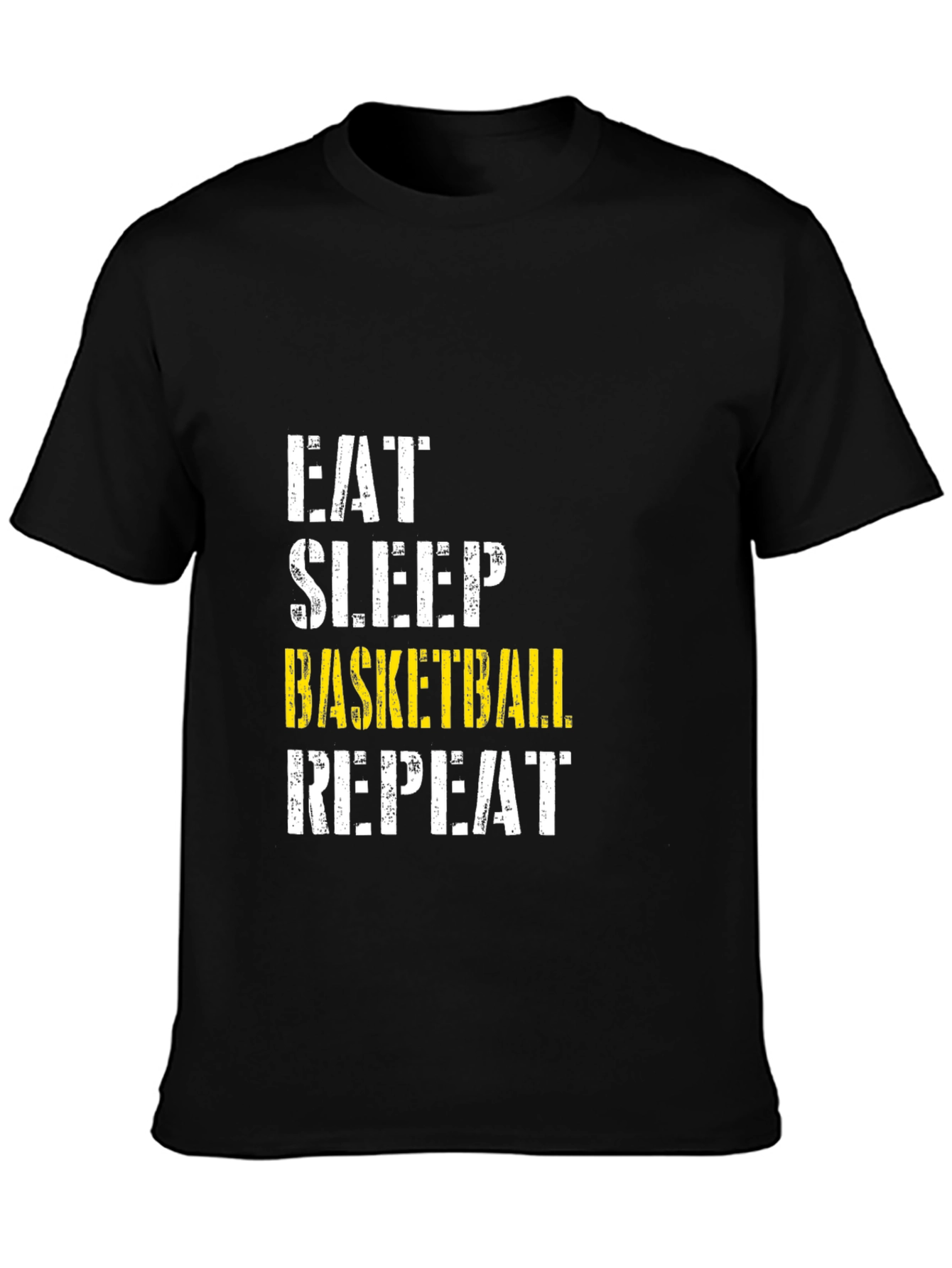 Eat Sleep Basketball Repeat Black Graphic T-Shirt