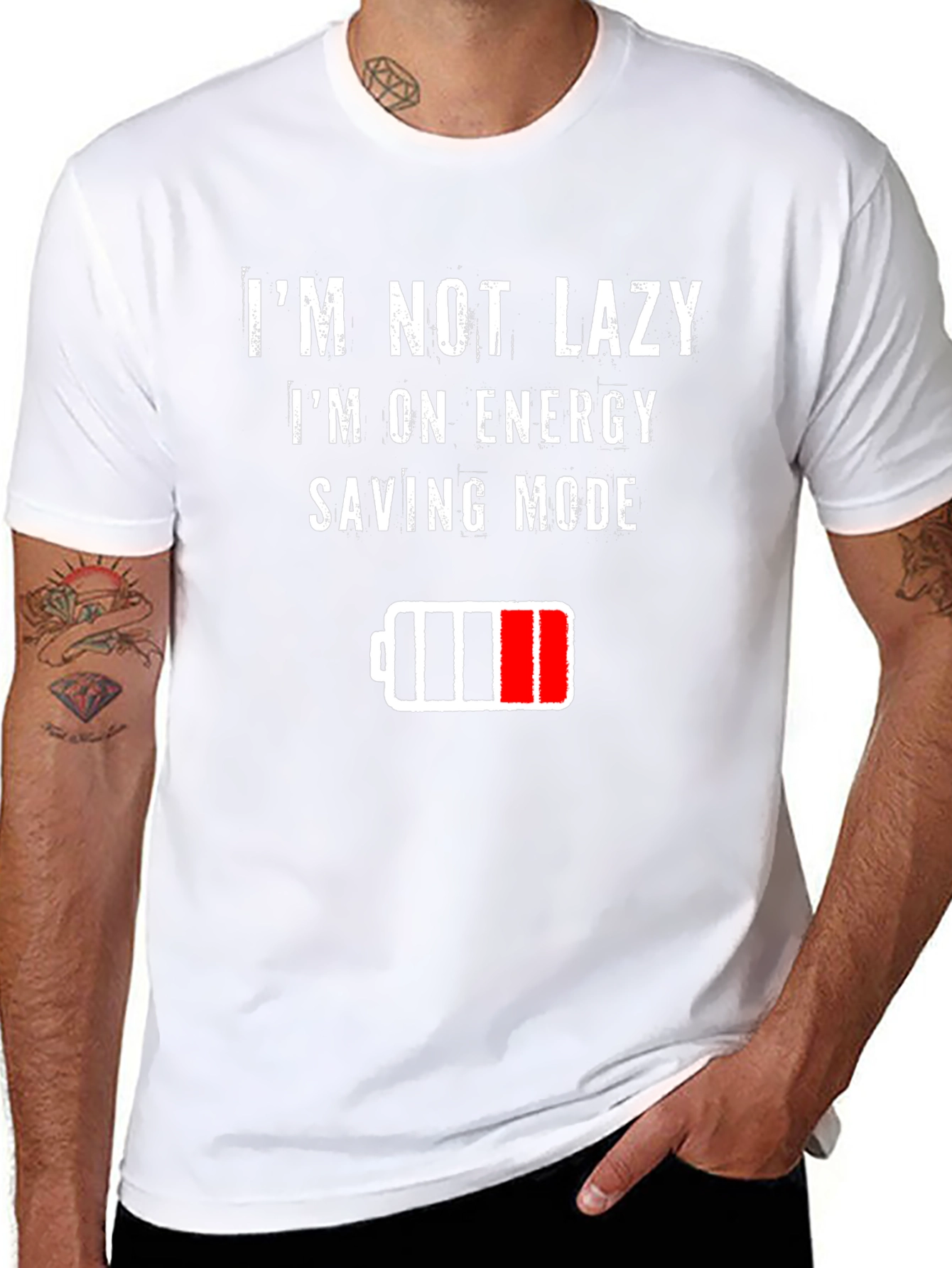 Im Not Lazy Energy Saving Mode Graphic T-Shirt