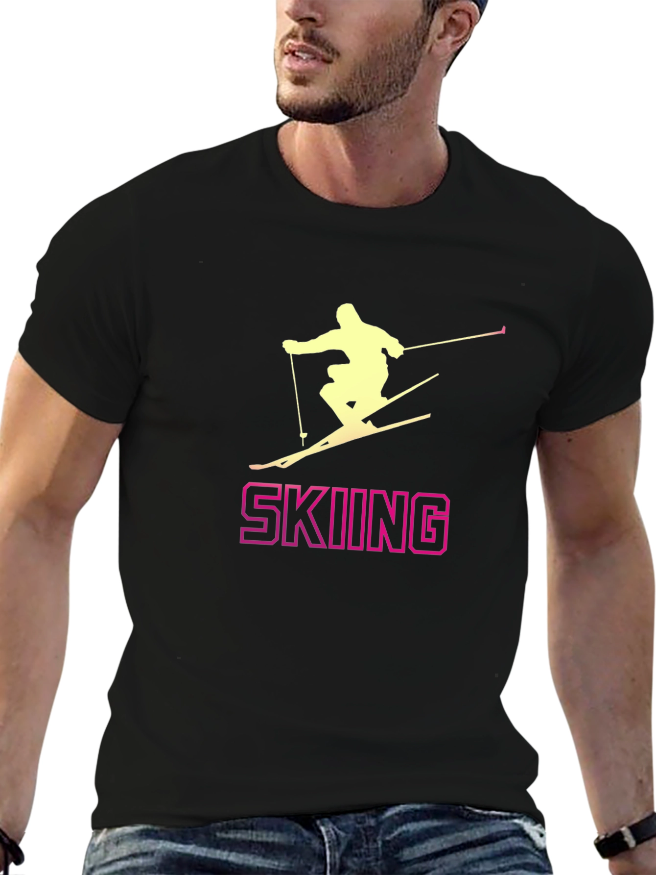 Skiing T-Shirt: Stylish Sportswear for Winter Adventures
