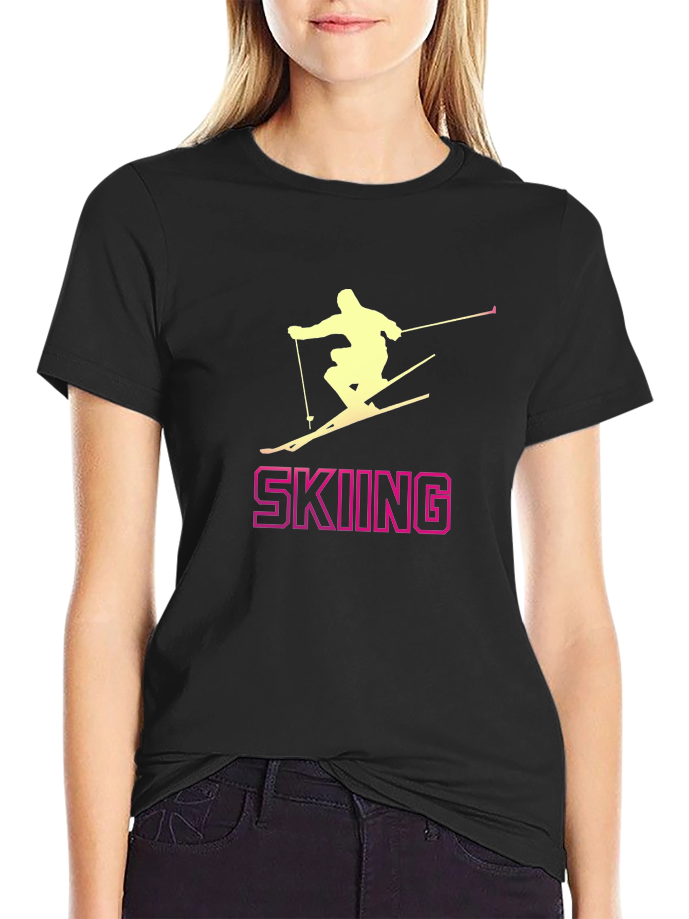 Skiing T-Shirt: Stylish Sportswear for Winter Adventures