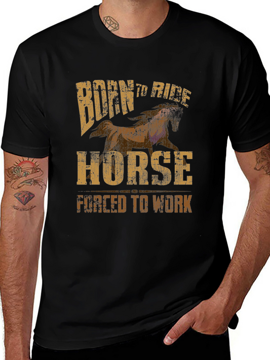 Born to Ride Horse Graphic Tee - Black