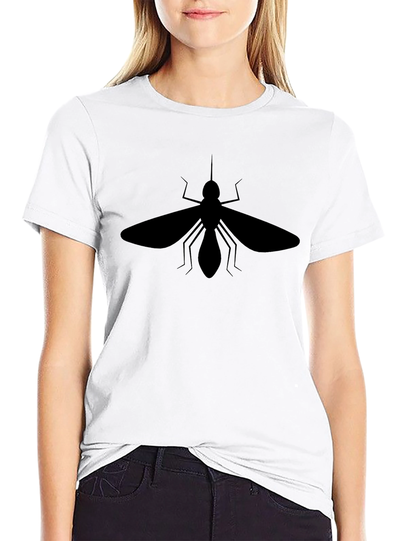 Mens Black Mosquito Graphic Tee - Insect Design