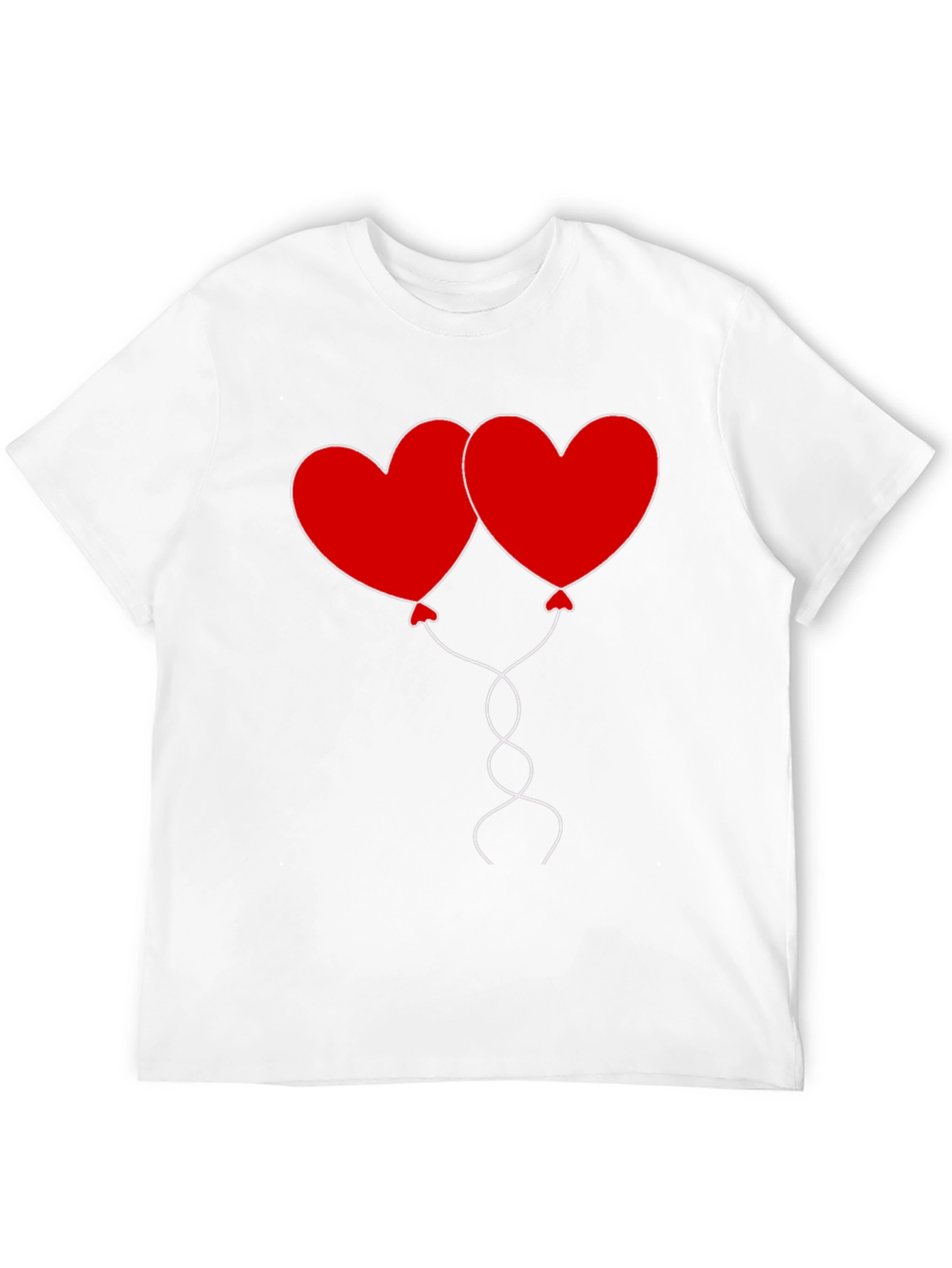 Heart Balloons Graphic Tee - Black Cotton Casual Shirt