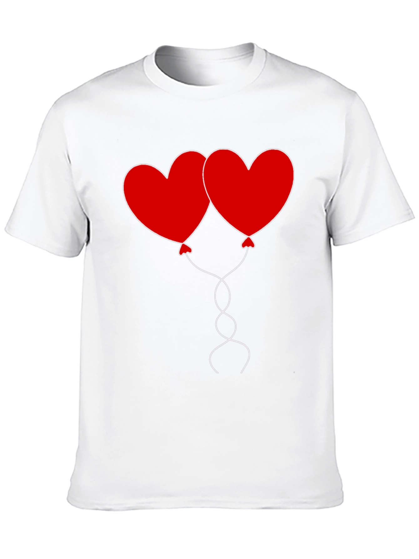 Heart Balloons Graphic Tee - Black Cotton Casual Shirt