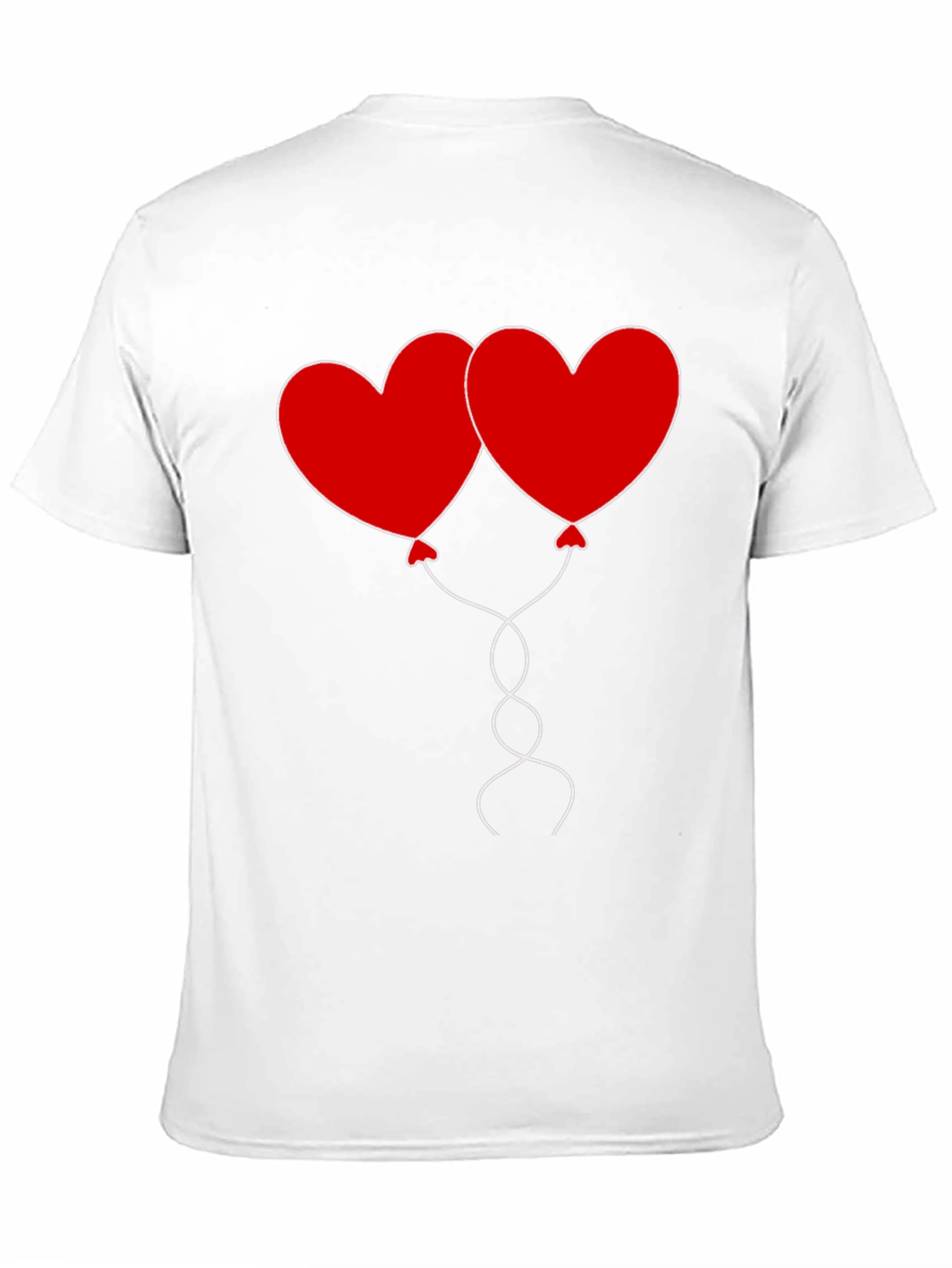Heart Balloons Graphic Tee - Black Cotton Casual Shirt