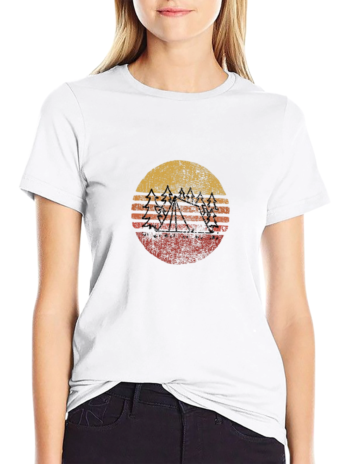 Retro Sunset Mountain Graphic Tee