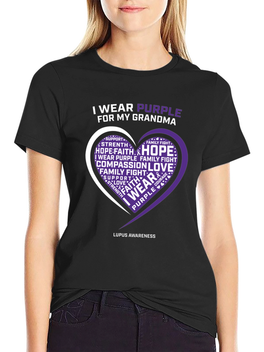 Purple Awareness T-Shirt - I Wear Purple for My Grandma