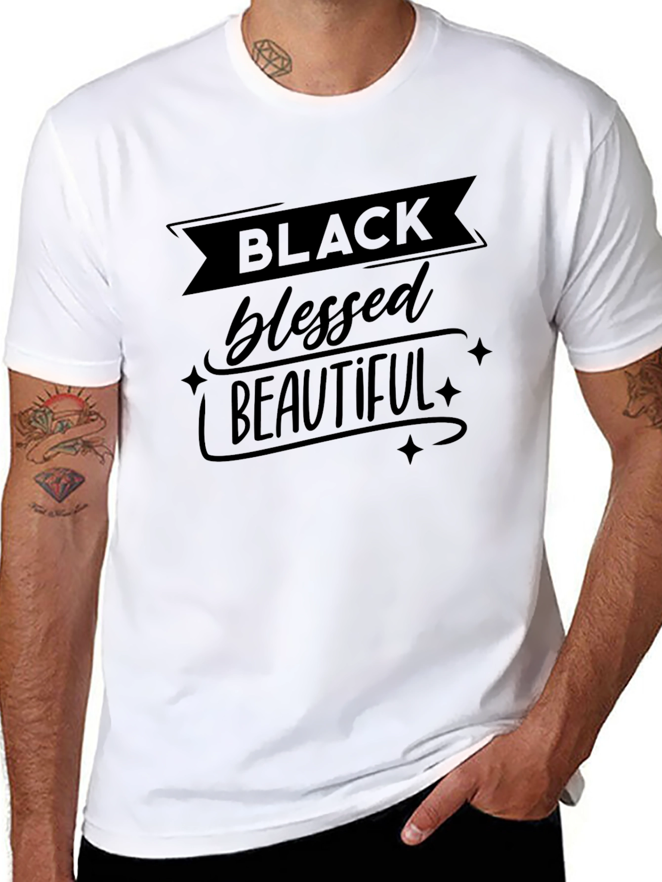 Black Blessed Beautiful Graphic T-Shirt