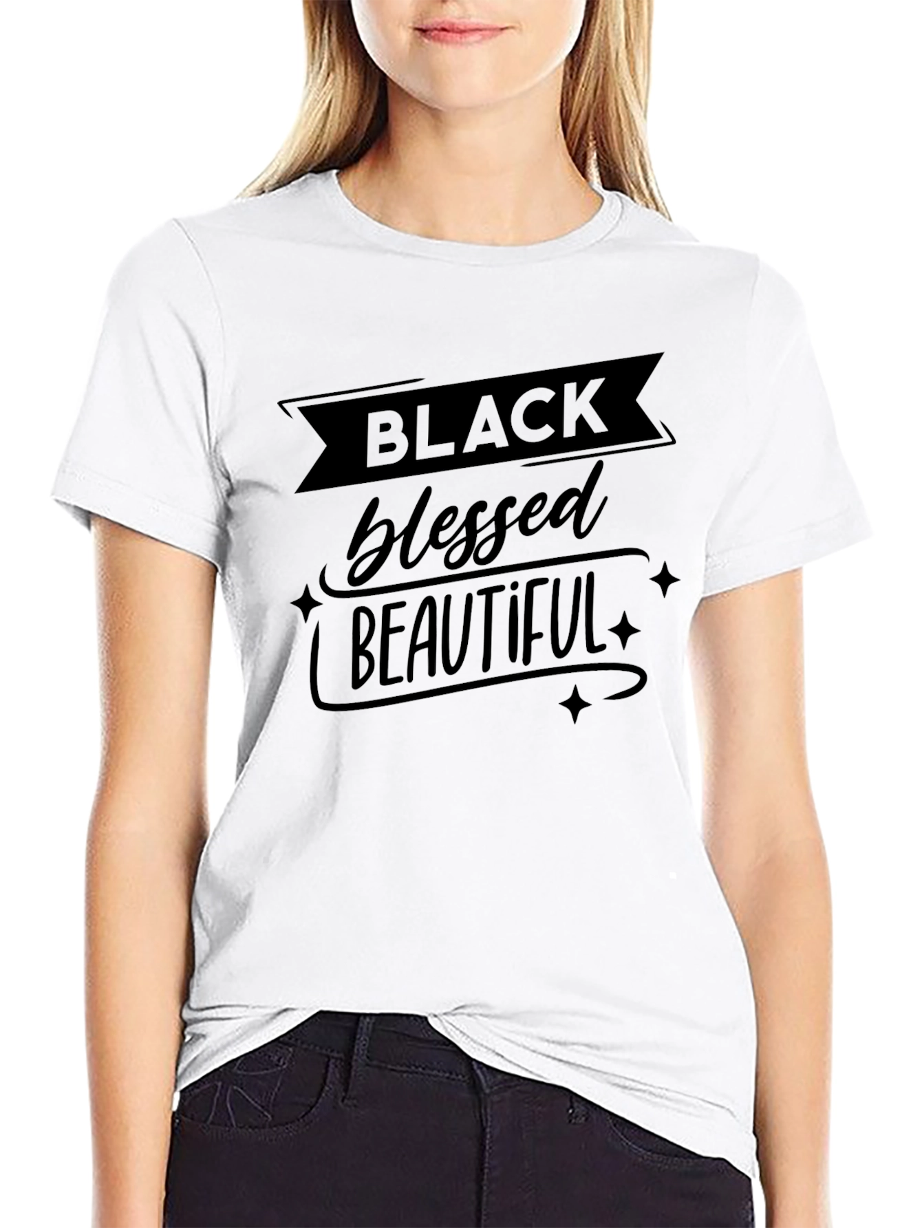 Black Blessed Beautiful Graphic T-Shirt