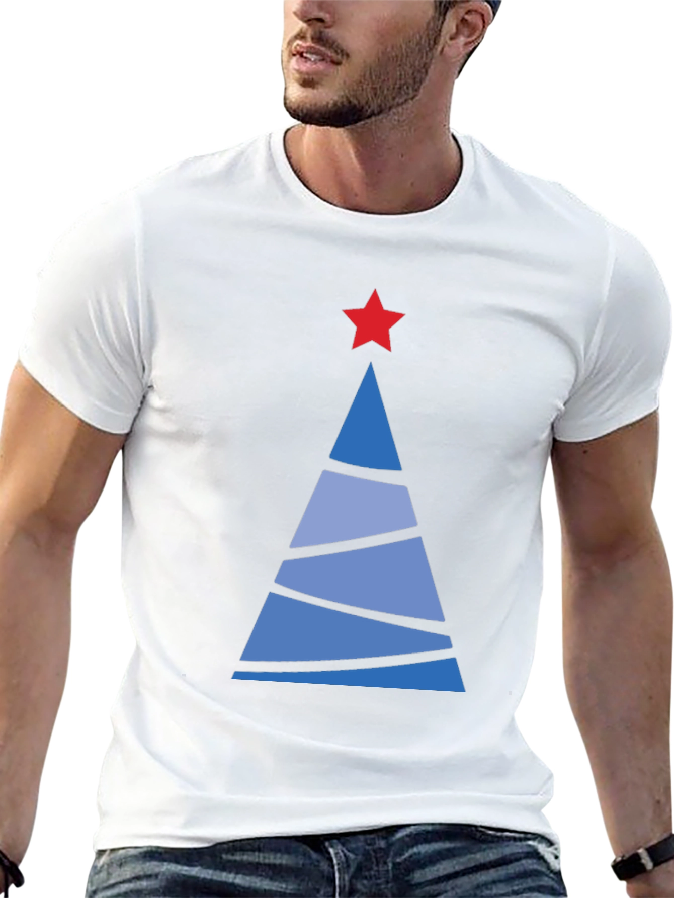 Festive Christmas Tree Graphic Tee - Holiday Apparel
