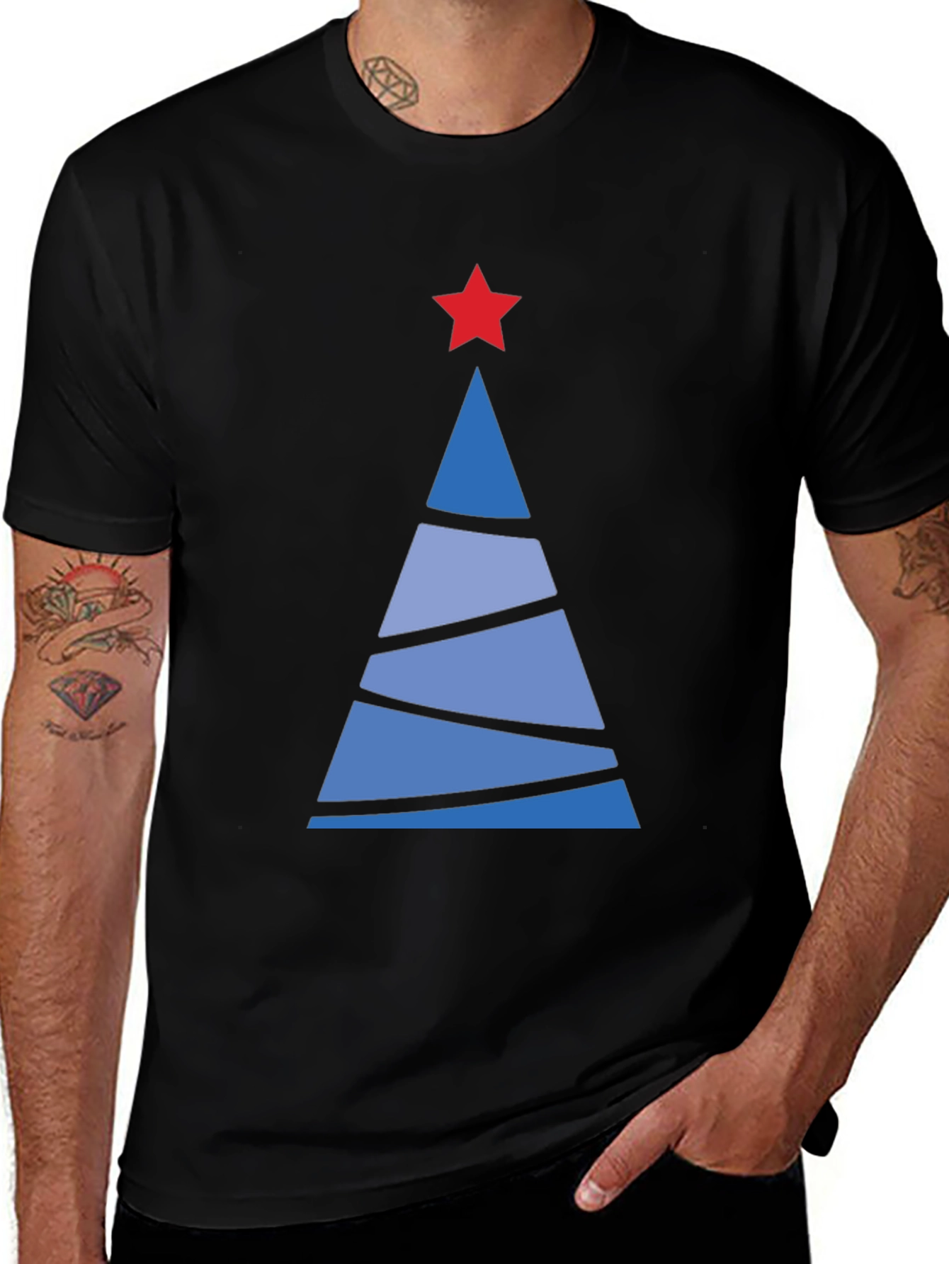 Festive Christmas Tree Graphic Tee - Holiday Apparel