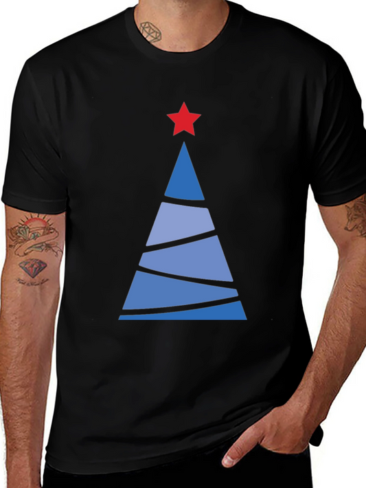 Festive Christmas Tree Graphic Tee - Holiday Apparel