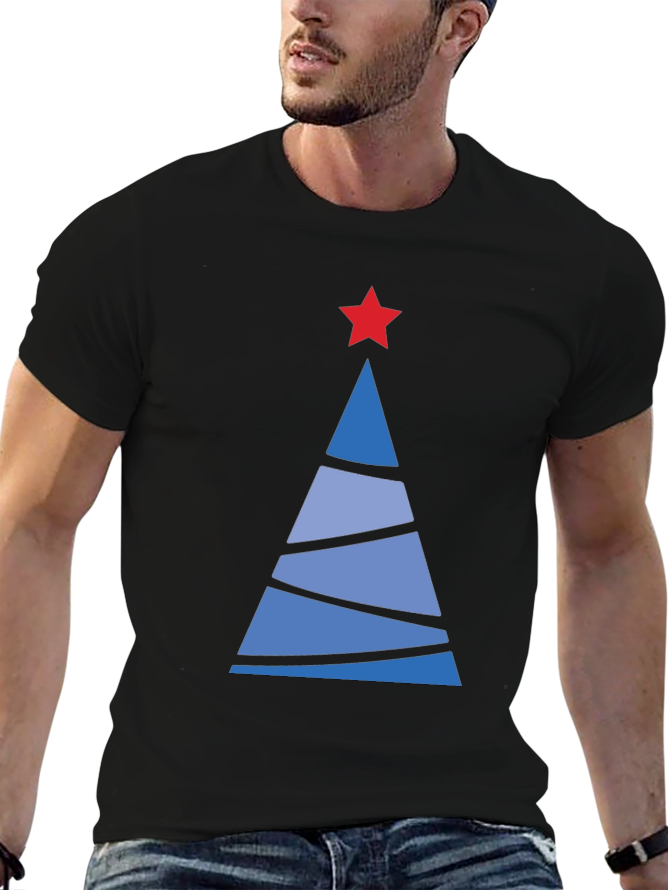Festive Christmas Tree Graphic Tee - Holiday Apparel
