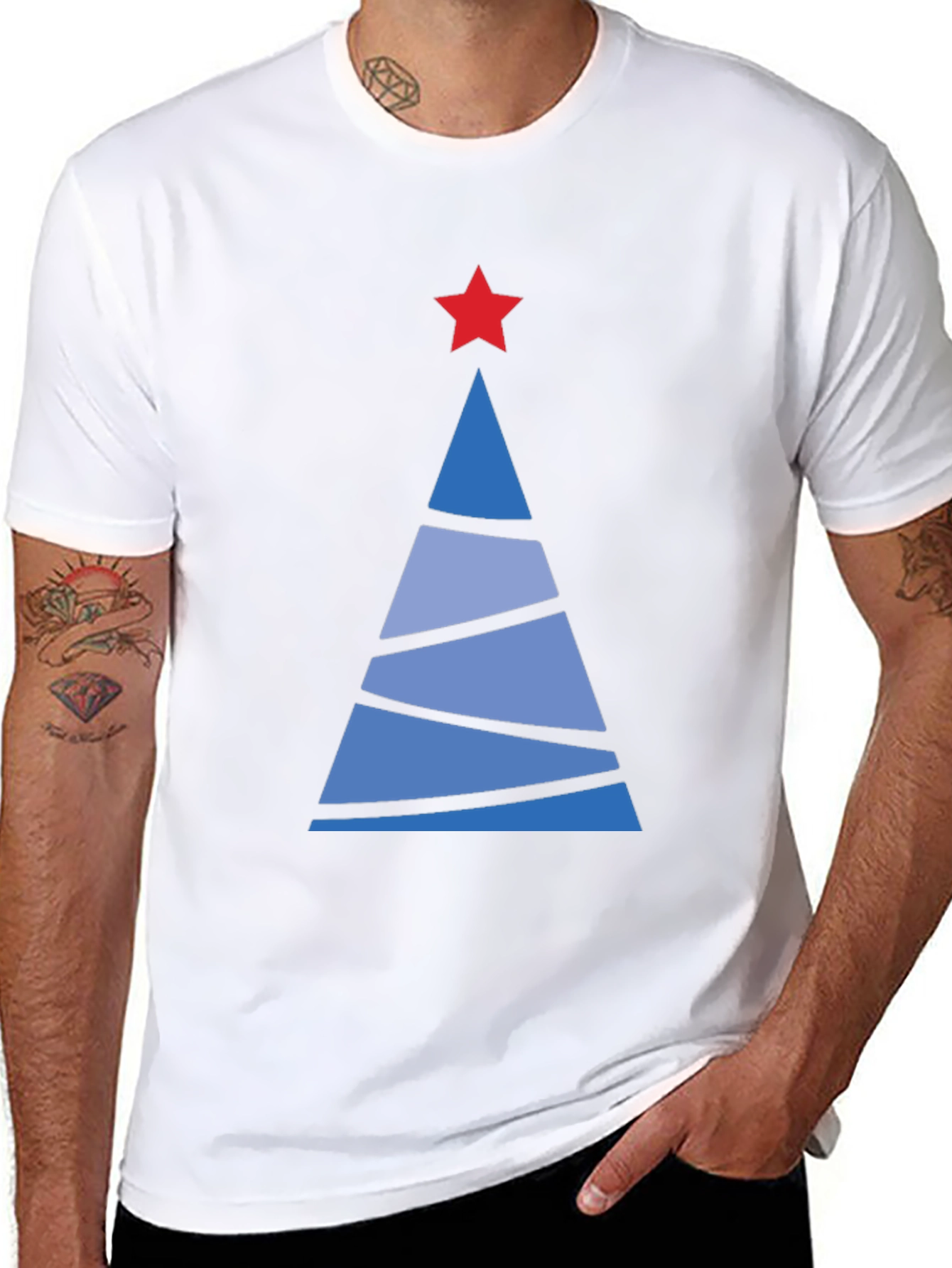 Festive Christmas Tree Graphic Tee - Holiday Apparel