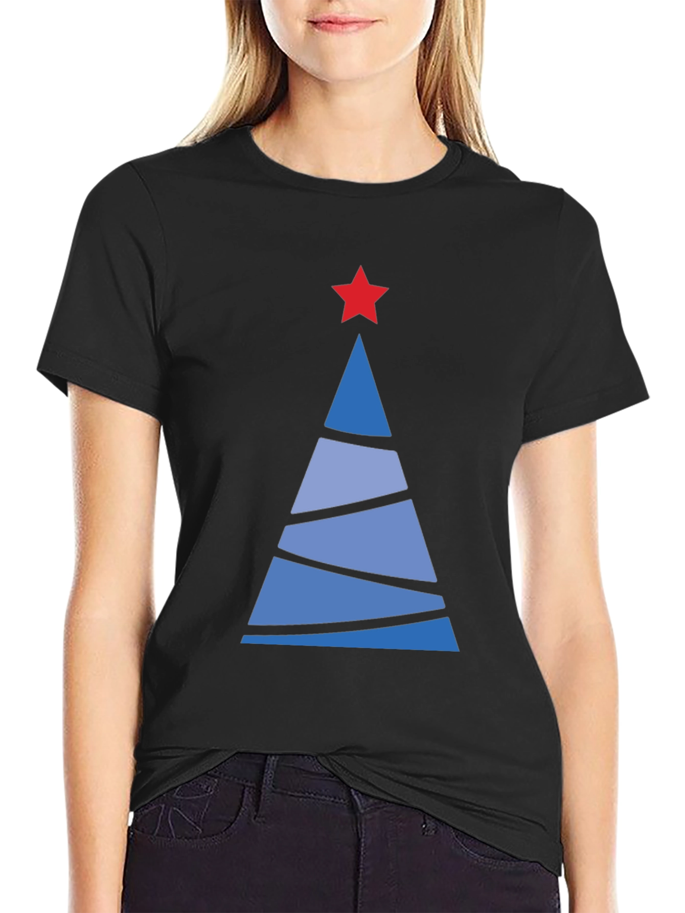 Festive Christmas Tree Graphic Tee - Holiday Apparel