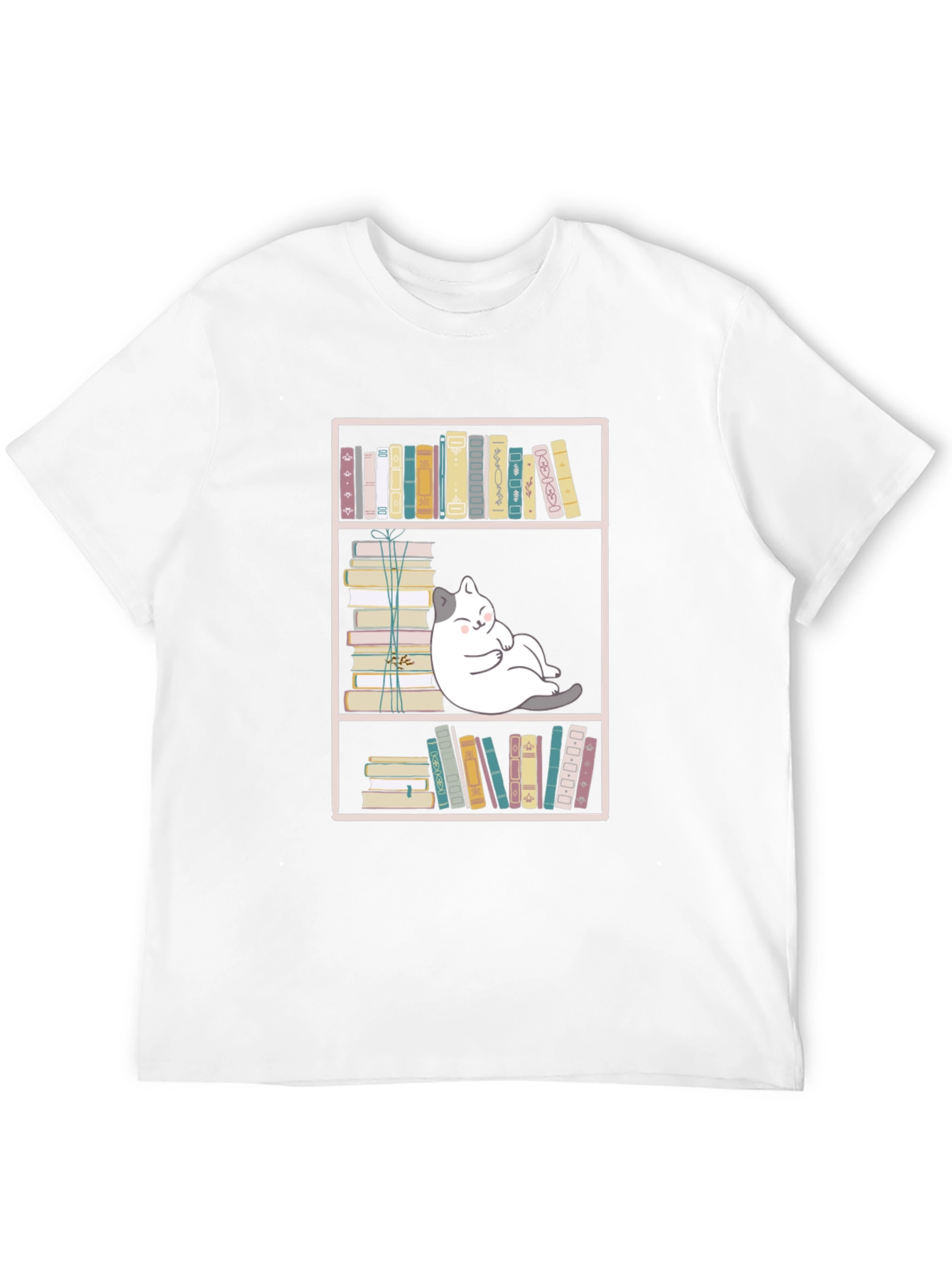Bookish Cat Graphic Tee - Unisex Black T-Shirt