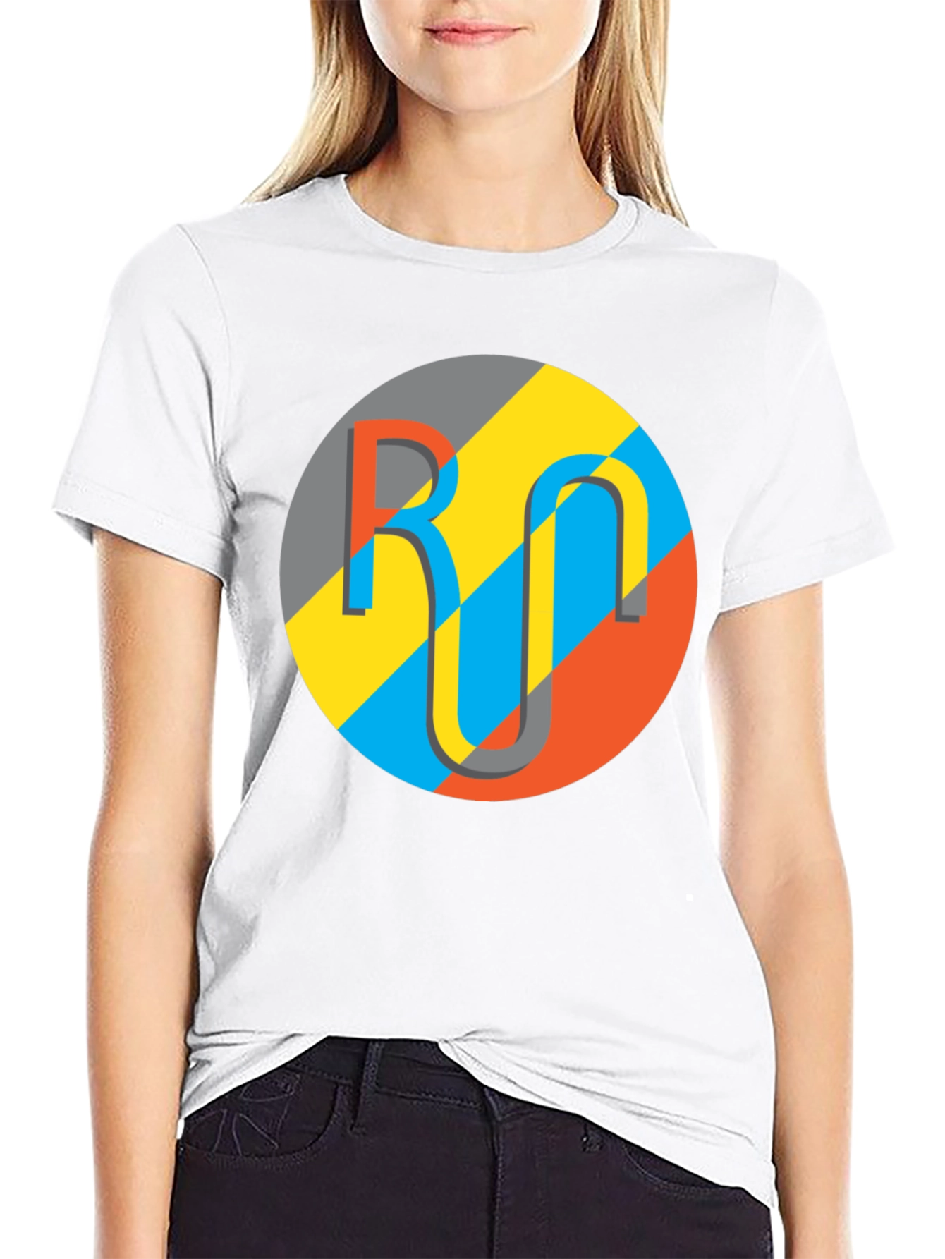 Geometric Logo Graphic Tee - Casual Black T-Shirt
